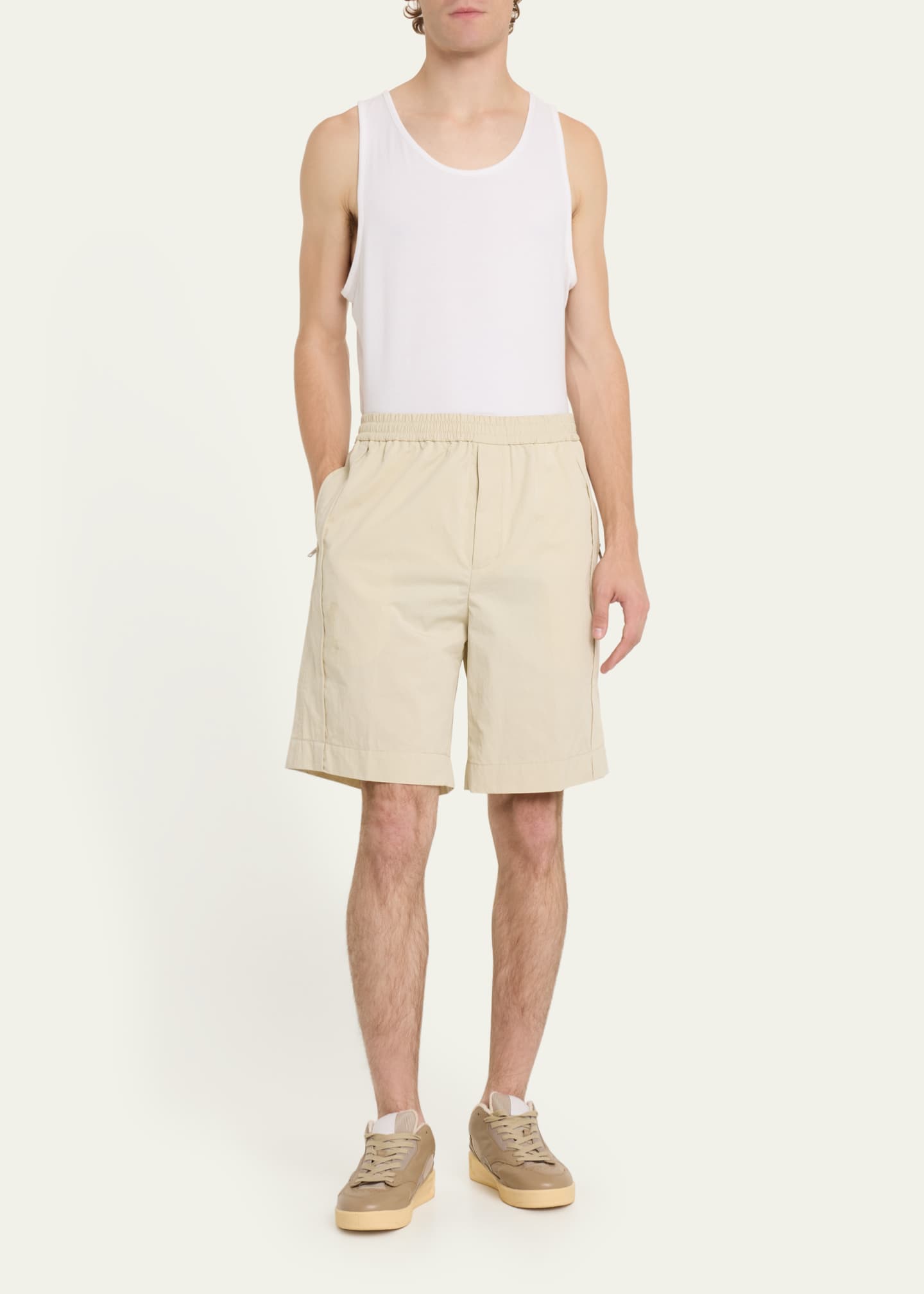 3.1 Phillip Lim Men's Solid Twill Shorts Image 2 of 5