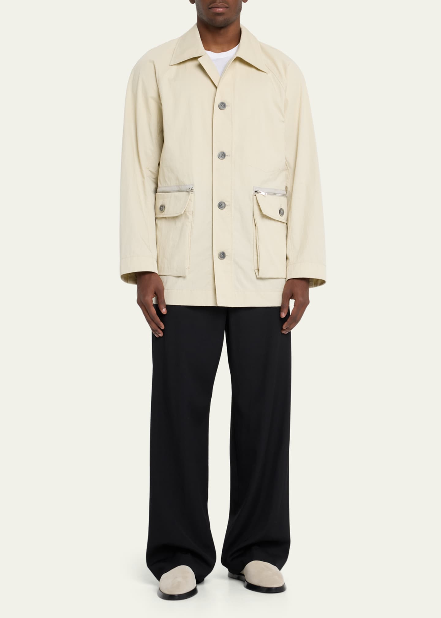 3.1 Phillip Lim Men's Twill Button-Front Chore Coat Image 2 of 5