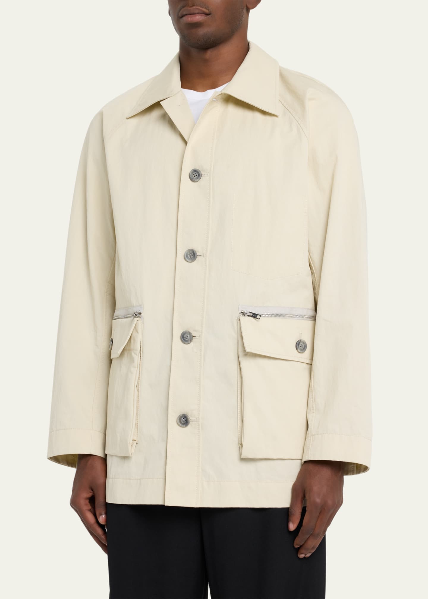 3.1 Phillip Lim Men's Twill Button-Front Chore Coat Image 4 of 5