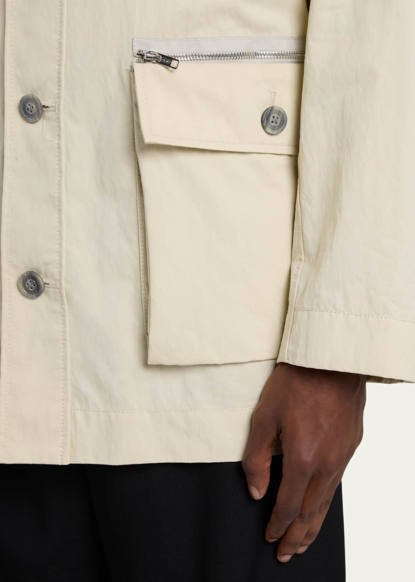 3.1 Phillip Lim Men's Twill Button-Front Chore Coat Image 5 of 5