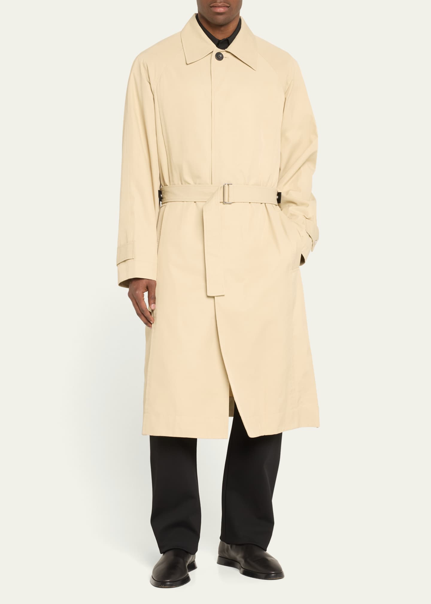 Cream trench coat mens discount