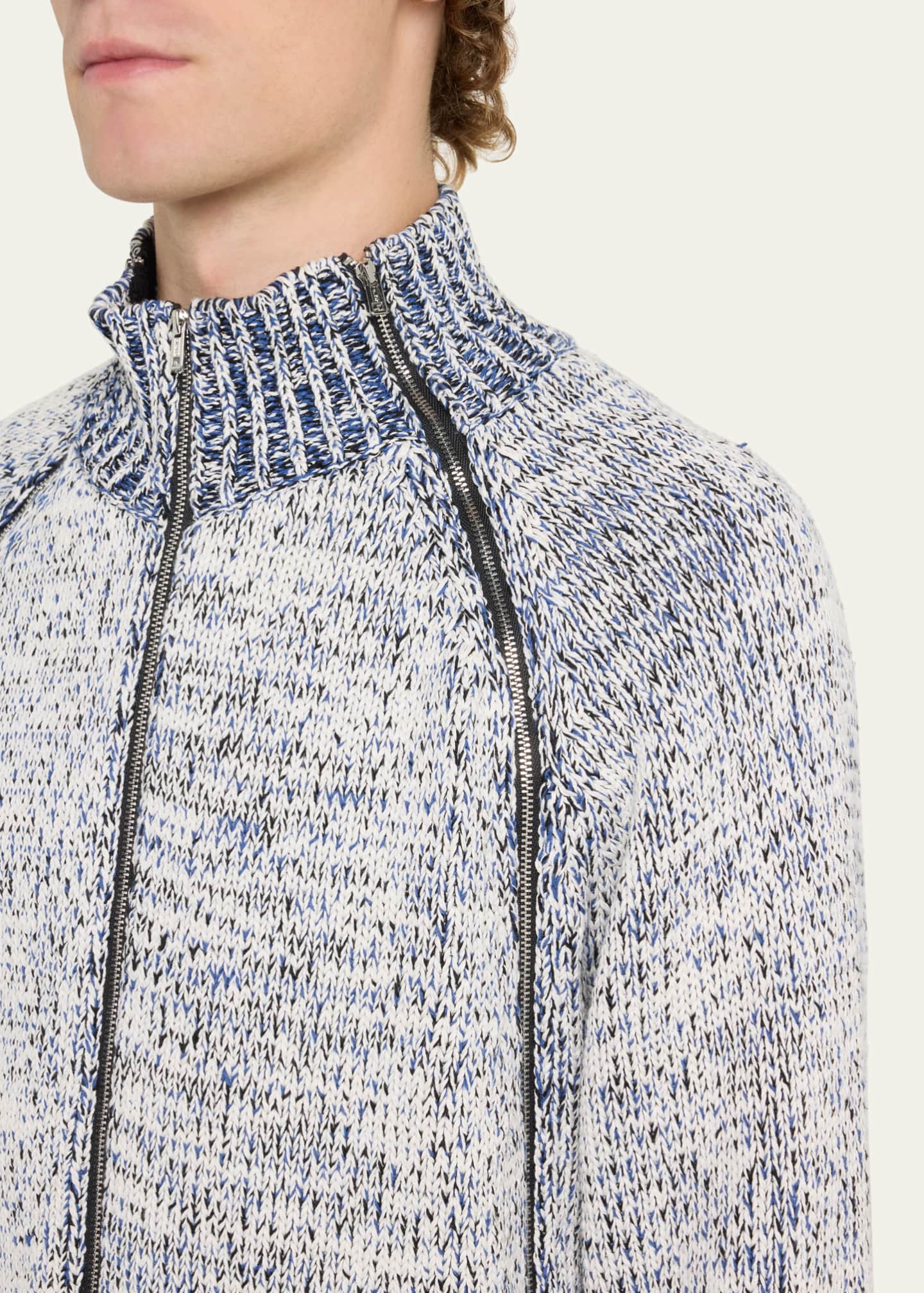 3.1 Phillip Lim Men's Marled Full-Zip Cardigan Sweater Image 5 of 5