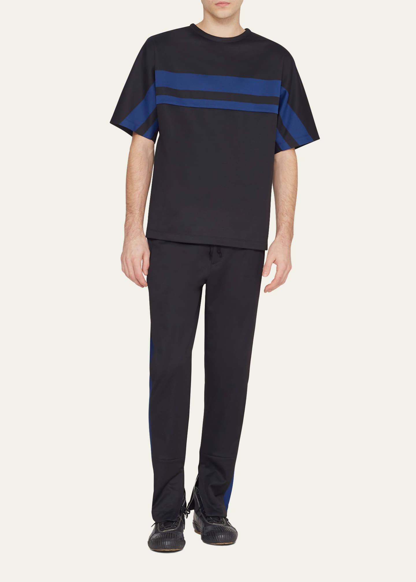 3.1 Phillip Lim Men's Jersey Side-Stripe Track Pants