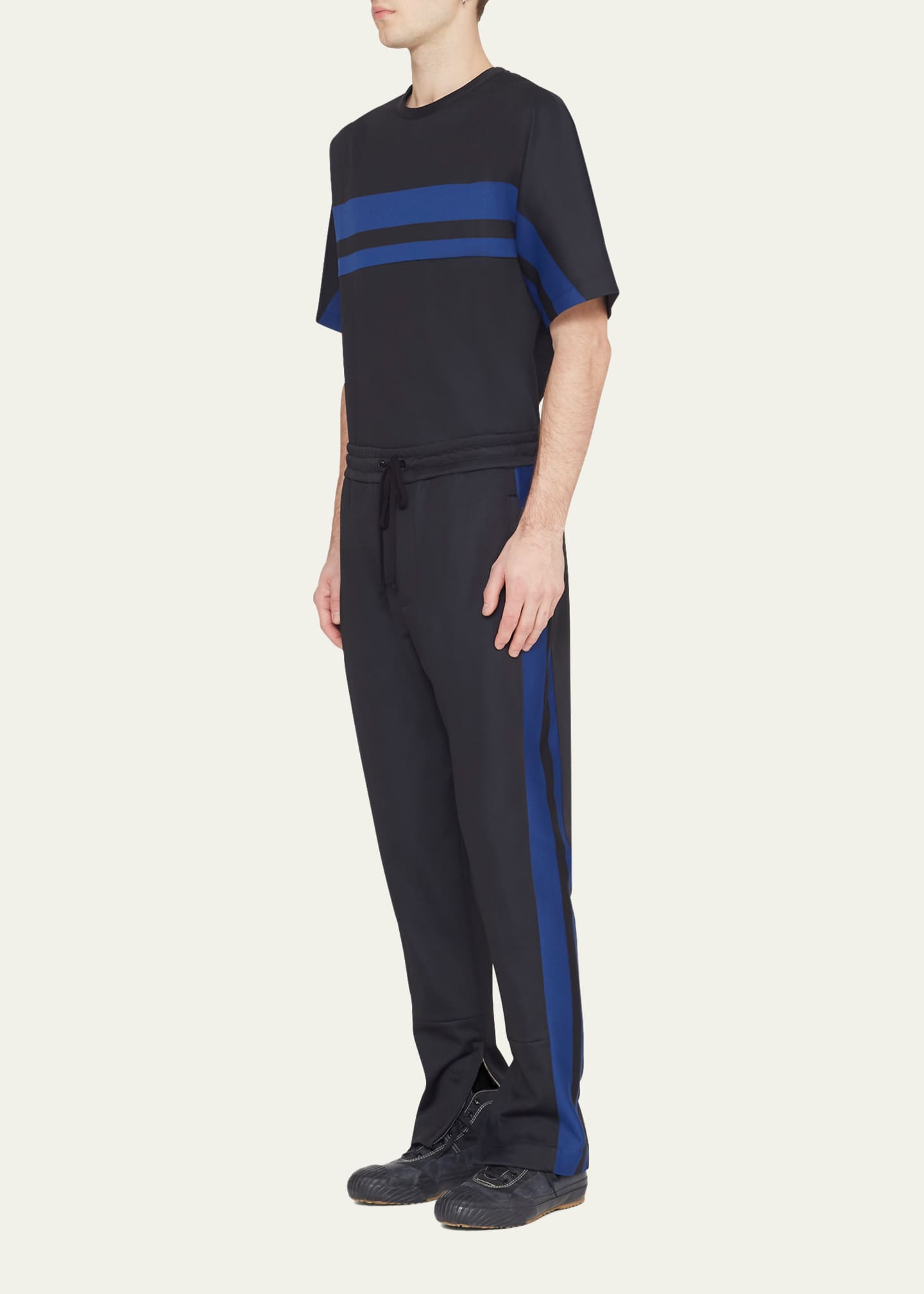 3.1 Phillip Lim Men's Jersey Side-Stripe Track Pants