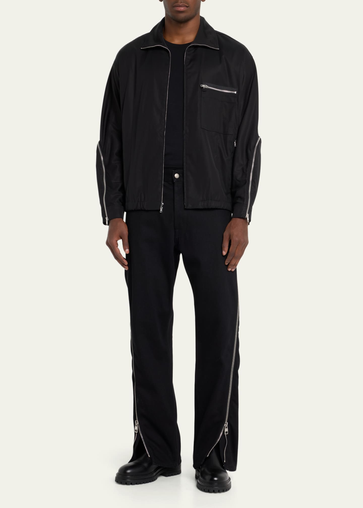 3.1 Phillip Lim Men's Curve-Zip Blouson Jacket - Bergdorf Goodman