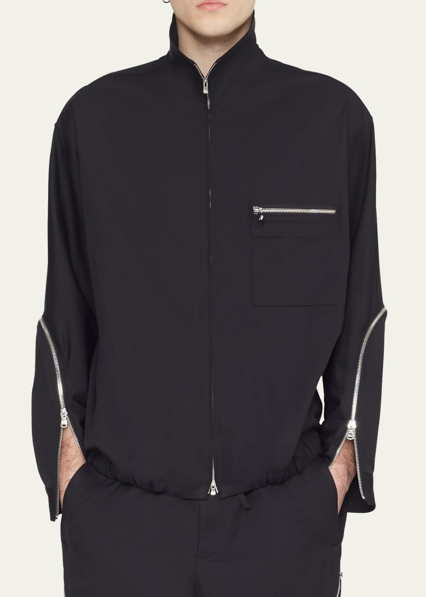 3.1 Phillip Lim Men's Curve-Zip Blouson Jacket Image 5 of 5