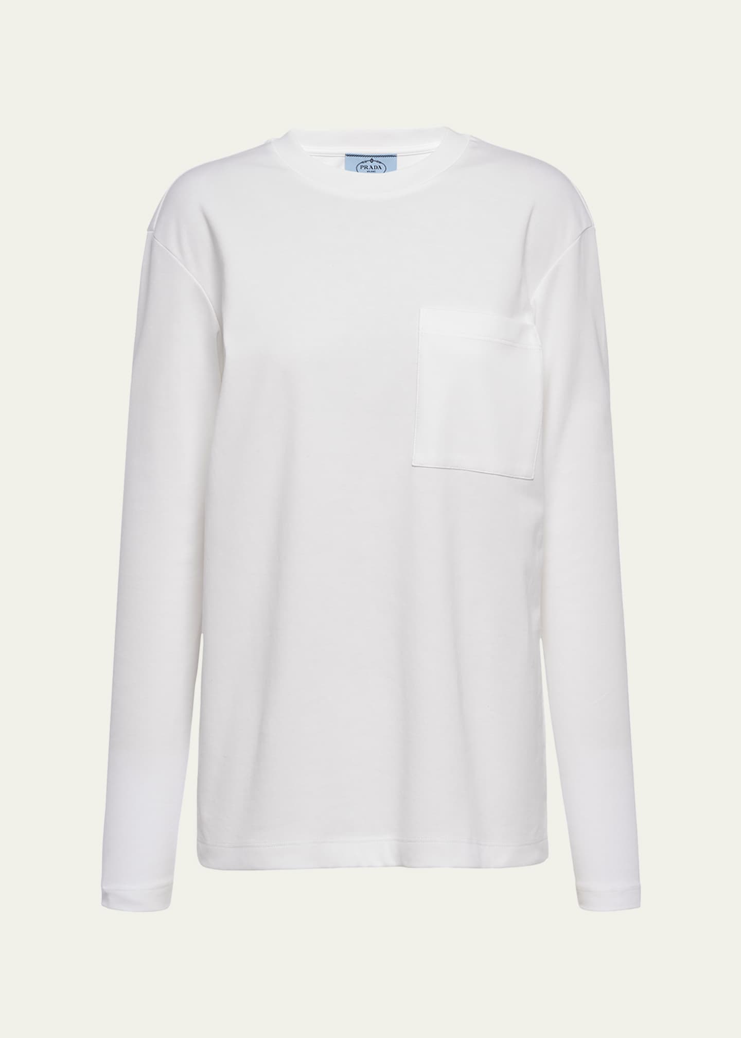 新作人気 Prada Goodman Bergdorf - T-Shirt Jersey Boxy Long-Sleeve トップス