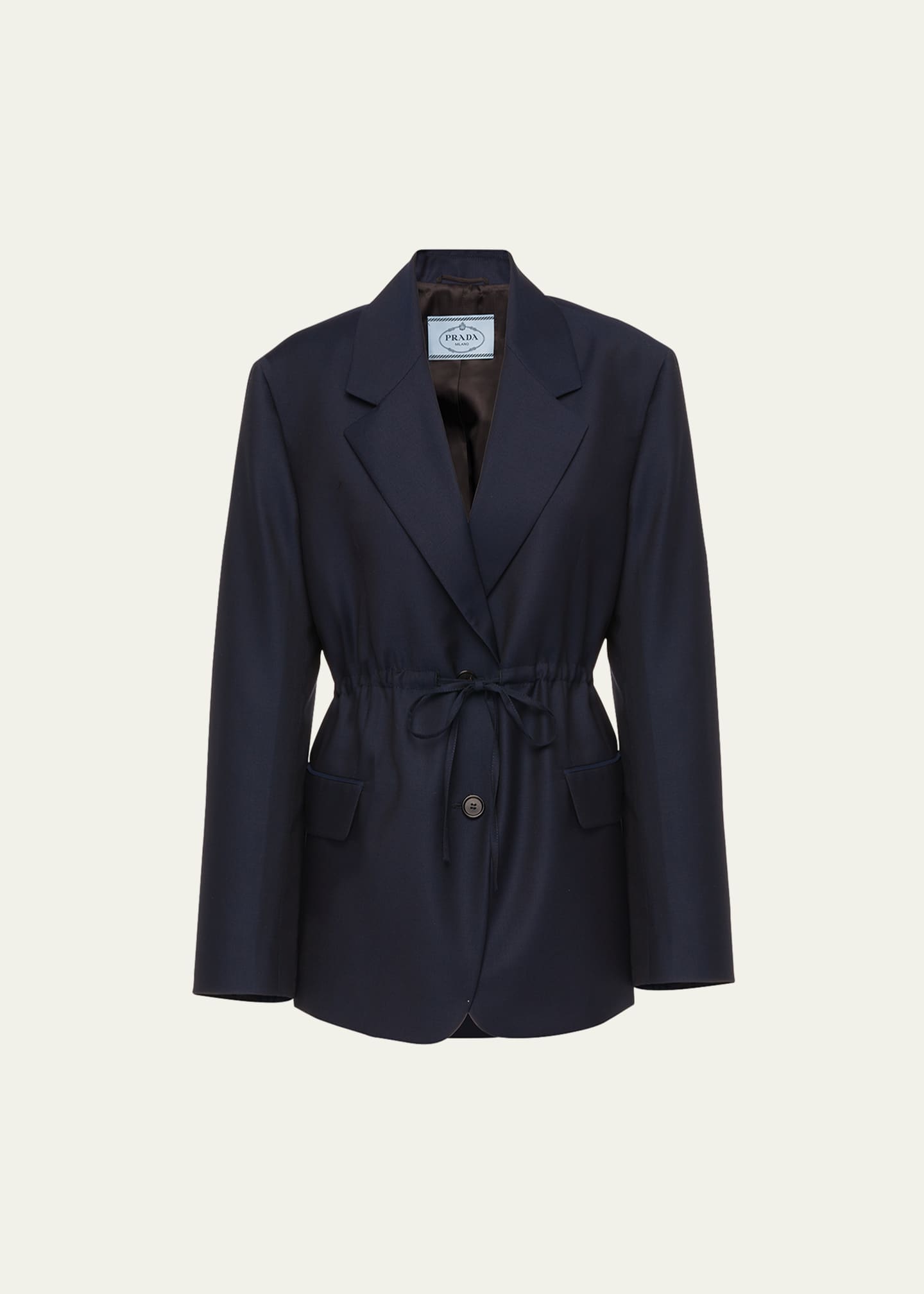 Prada Drawstring Wool Blazer - Bergdorf Goodman