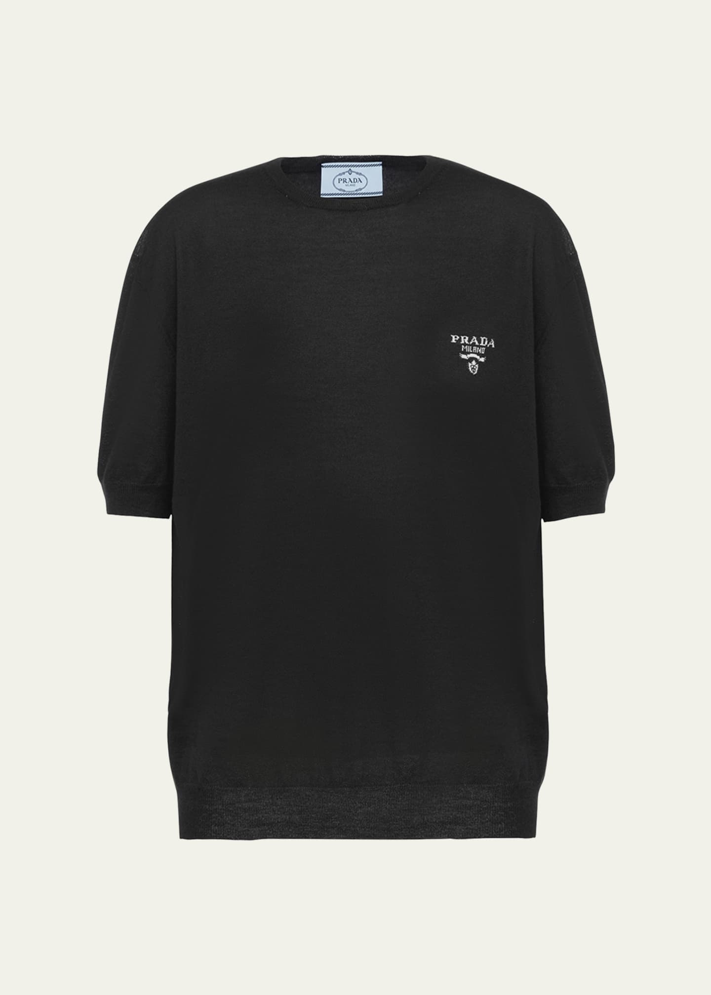 Prada Intarsia Logo Cashmere Sweater - Bergdorf Goodman