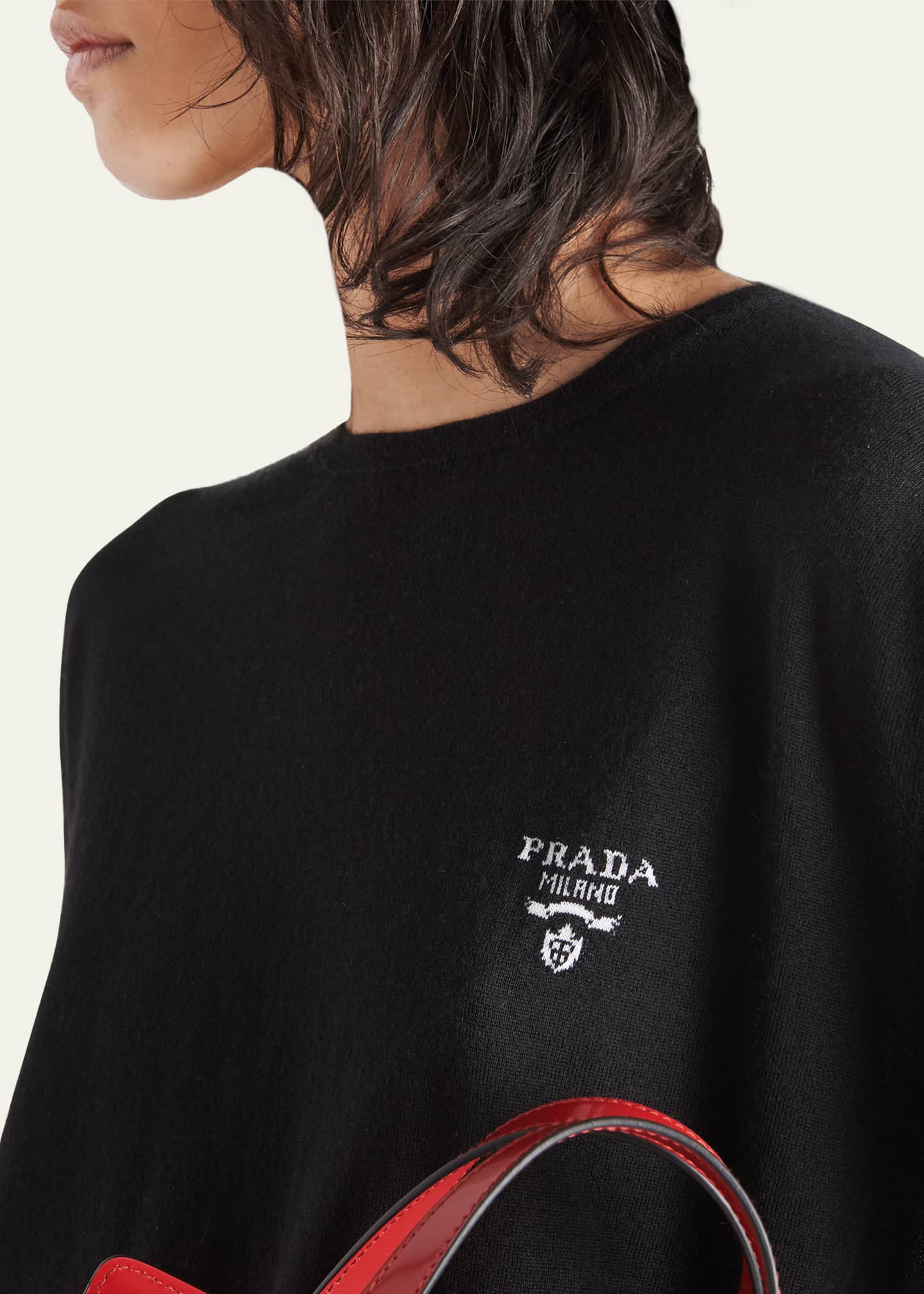 Prada Intarsia Logo Cashmere Sweater Image 4 of 4