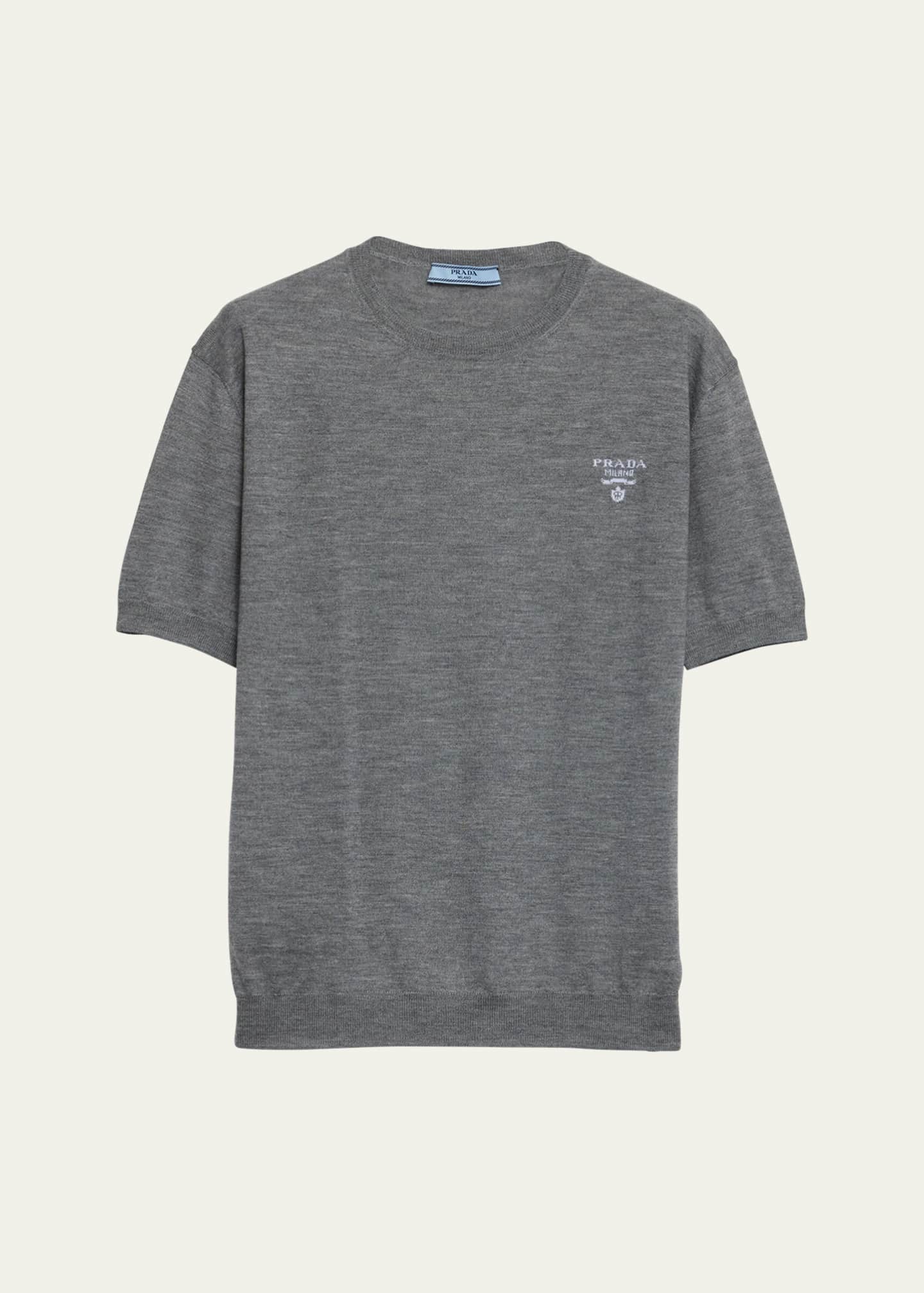 Prada Intarsia Logo Cashmere Sweater Image 1 of 4