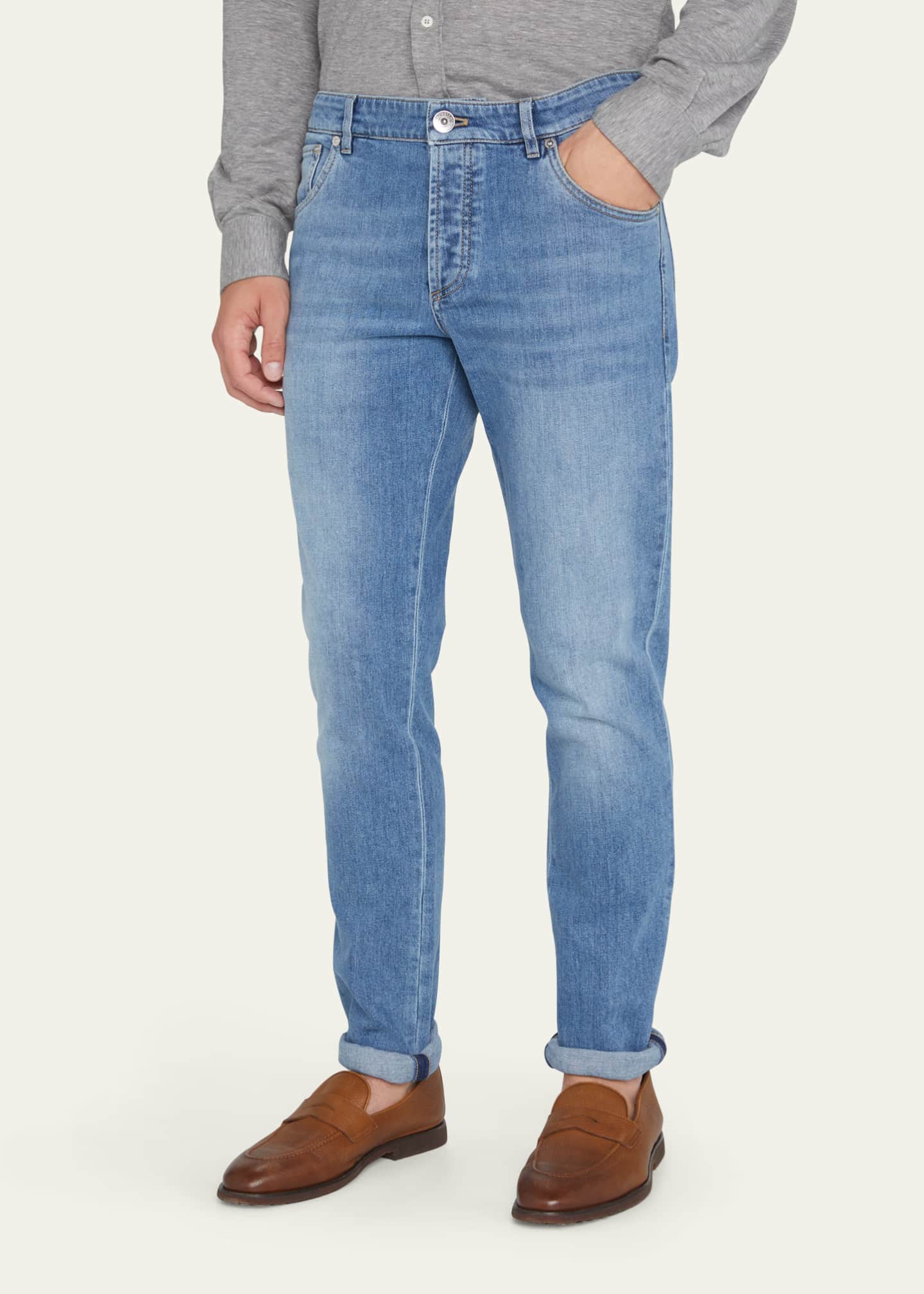 Brunello Cucinelli Men's 5-Pocket Denim Jeans - Bergdorf Goodman