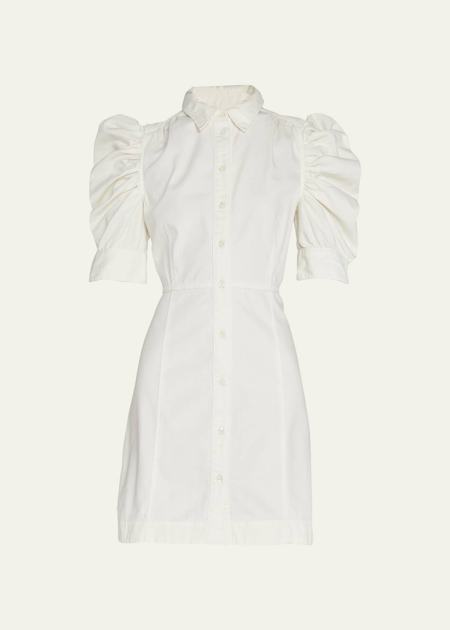 FRAME Gillian ButtonFront Puffed Sleeve Mini Dress Bergdorf Goodman