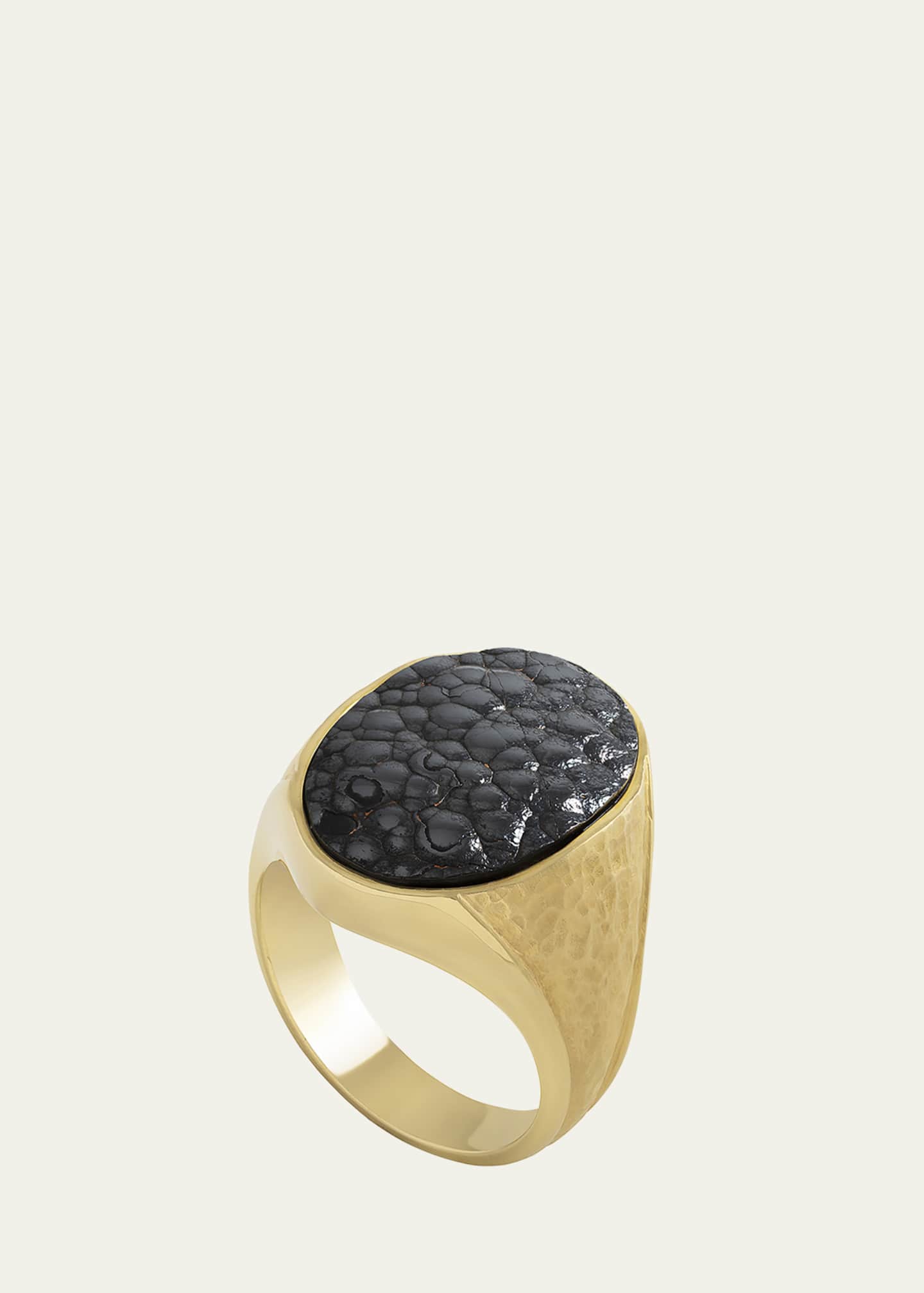 Gold store hematite ring