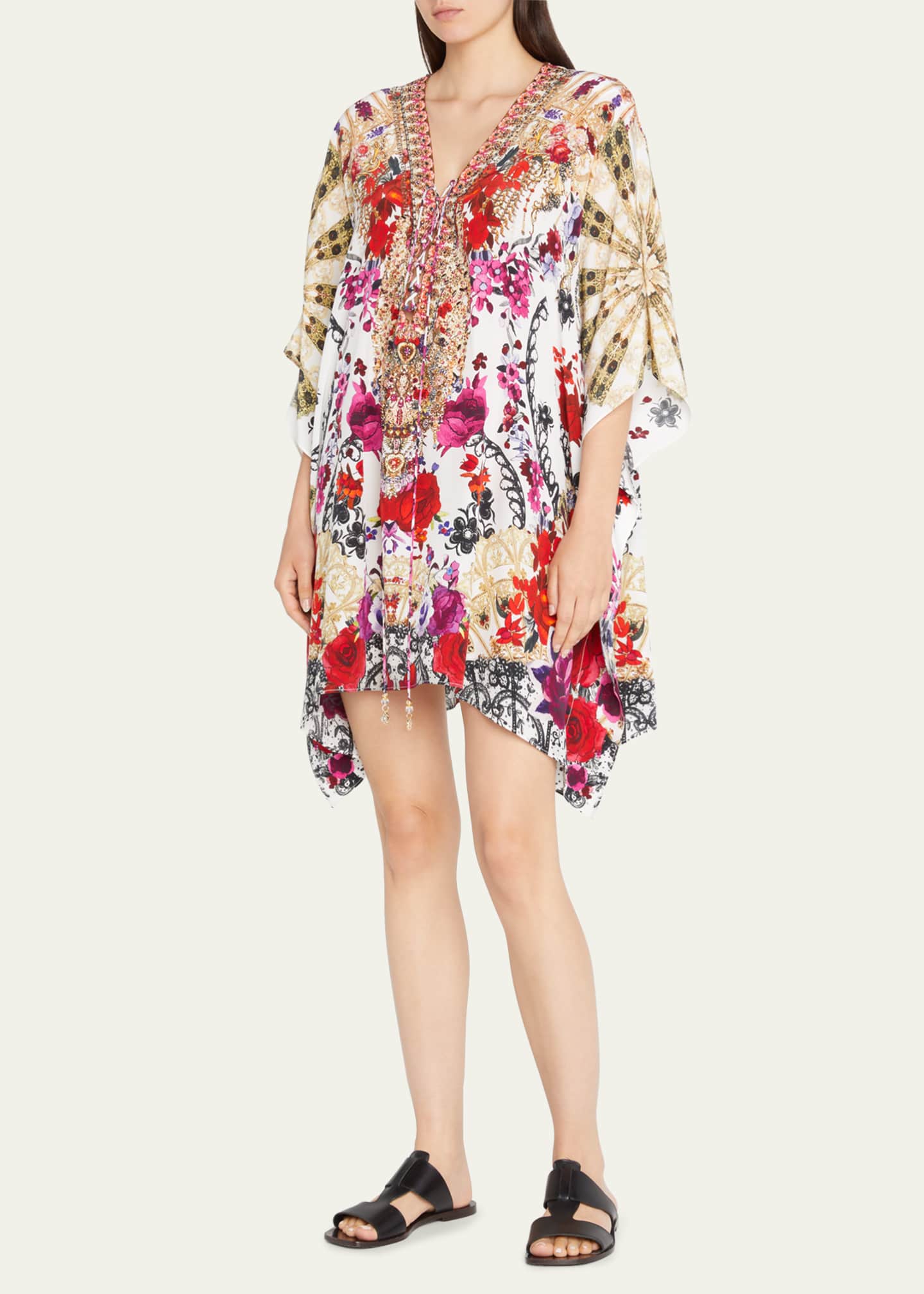 LACE UP KAFTAN BRITAIN BOUQUET