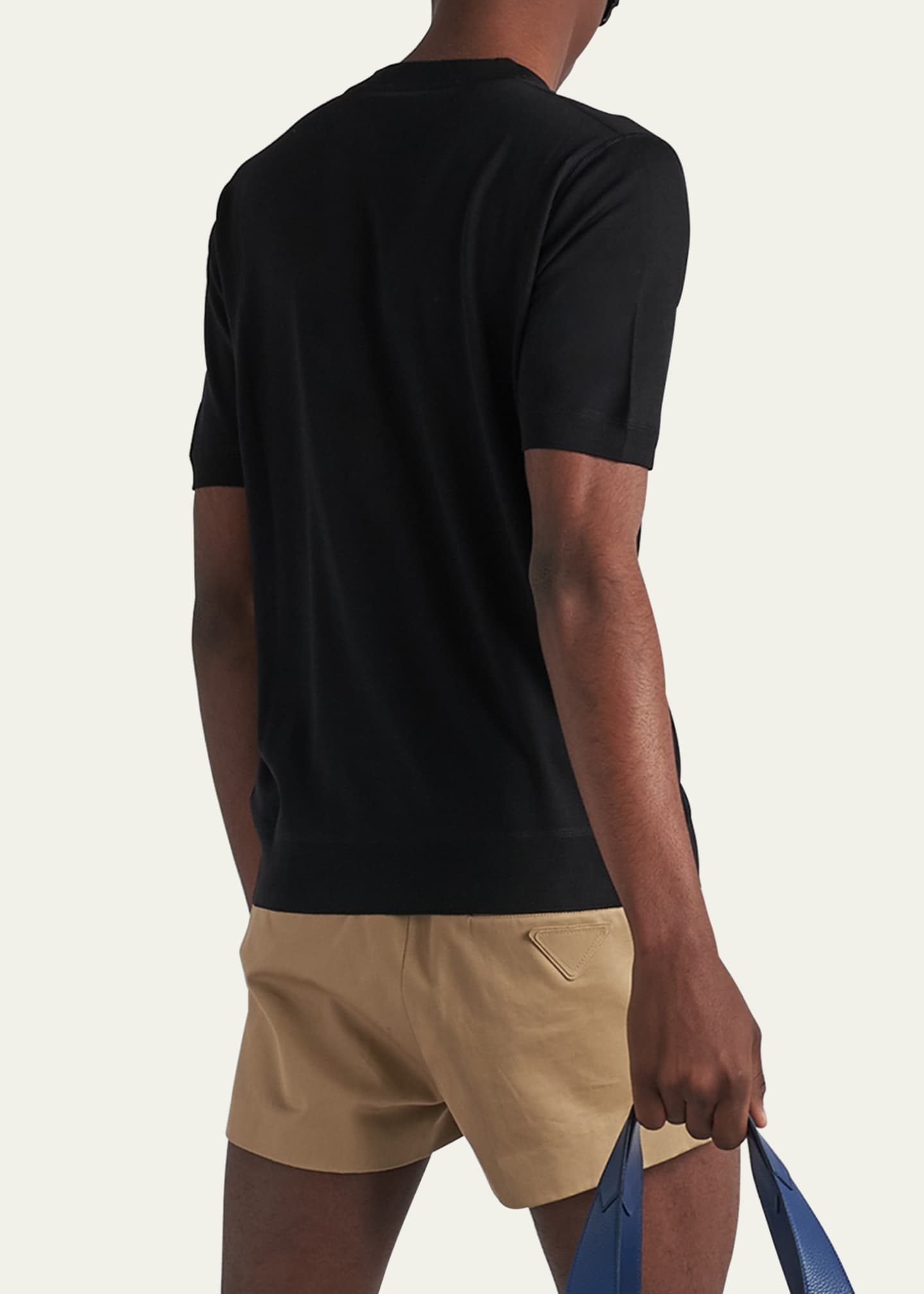 Prada Men's Superfine Wool Logo Sweater Image 3 of 5