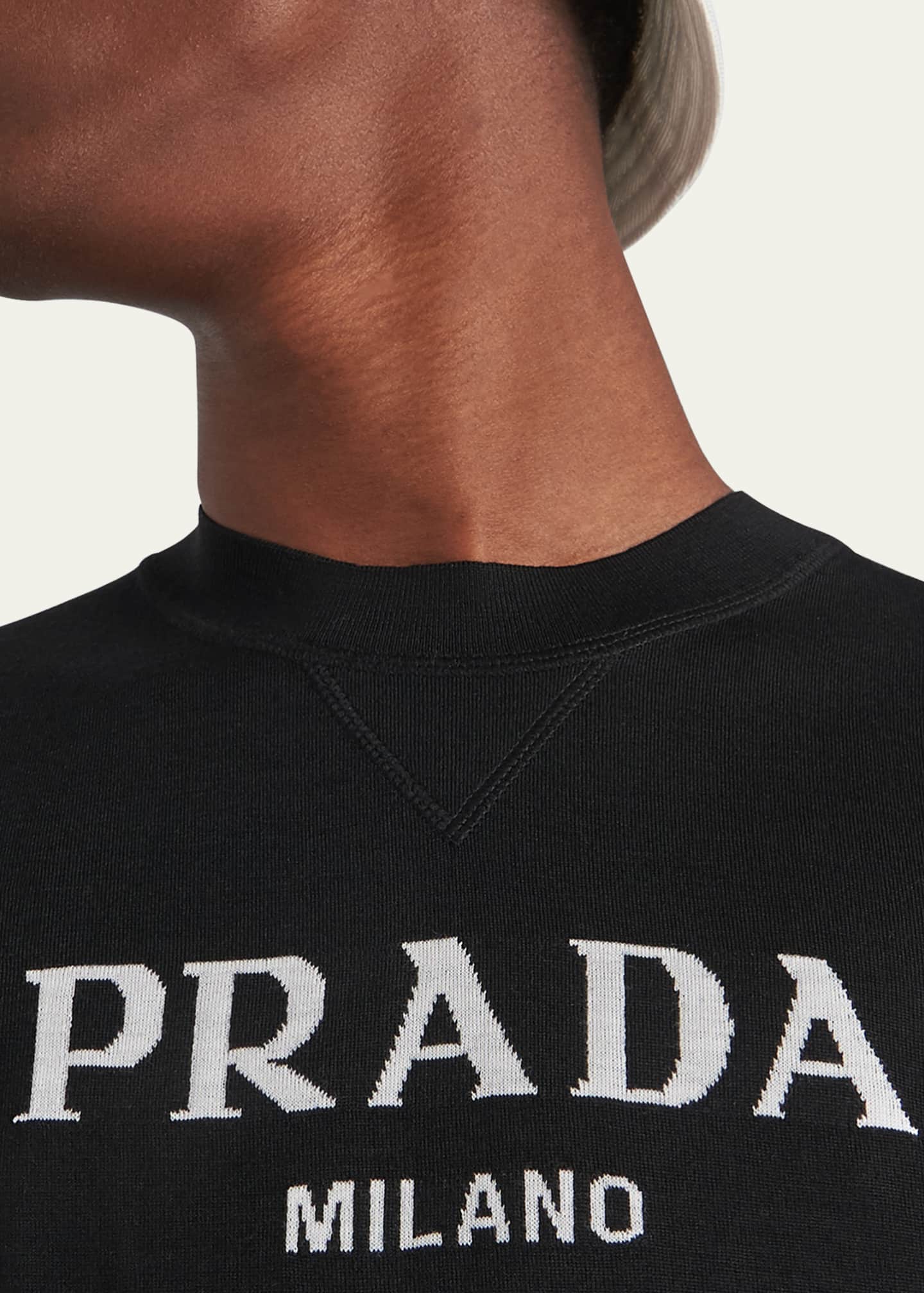 Prada Men's Superfine Wool Logo Sweater Image 5 of 5
