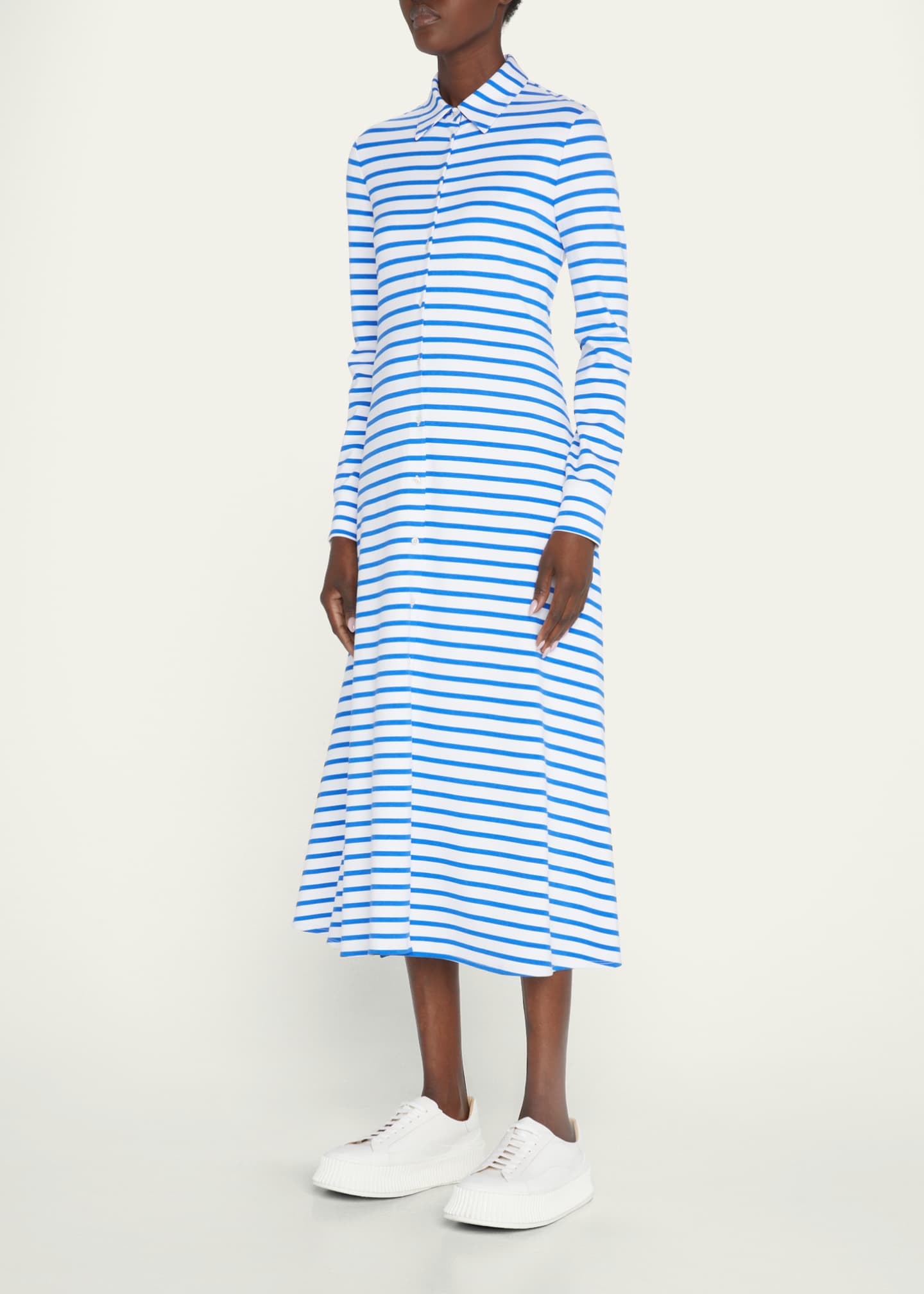Rosetta Getty Striped Button-Down Midi Shirtdress Image 4 of 5