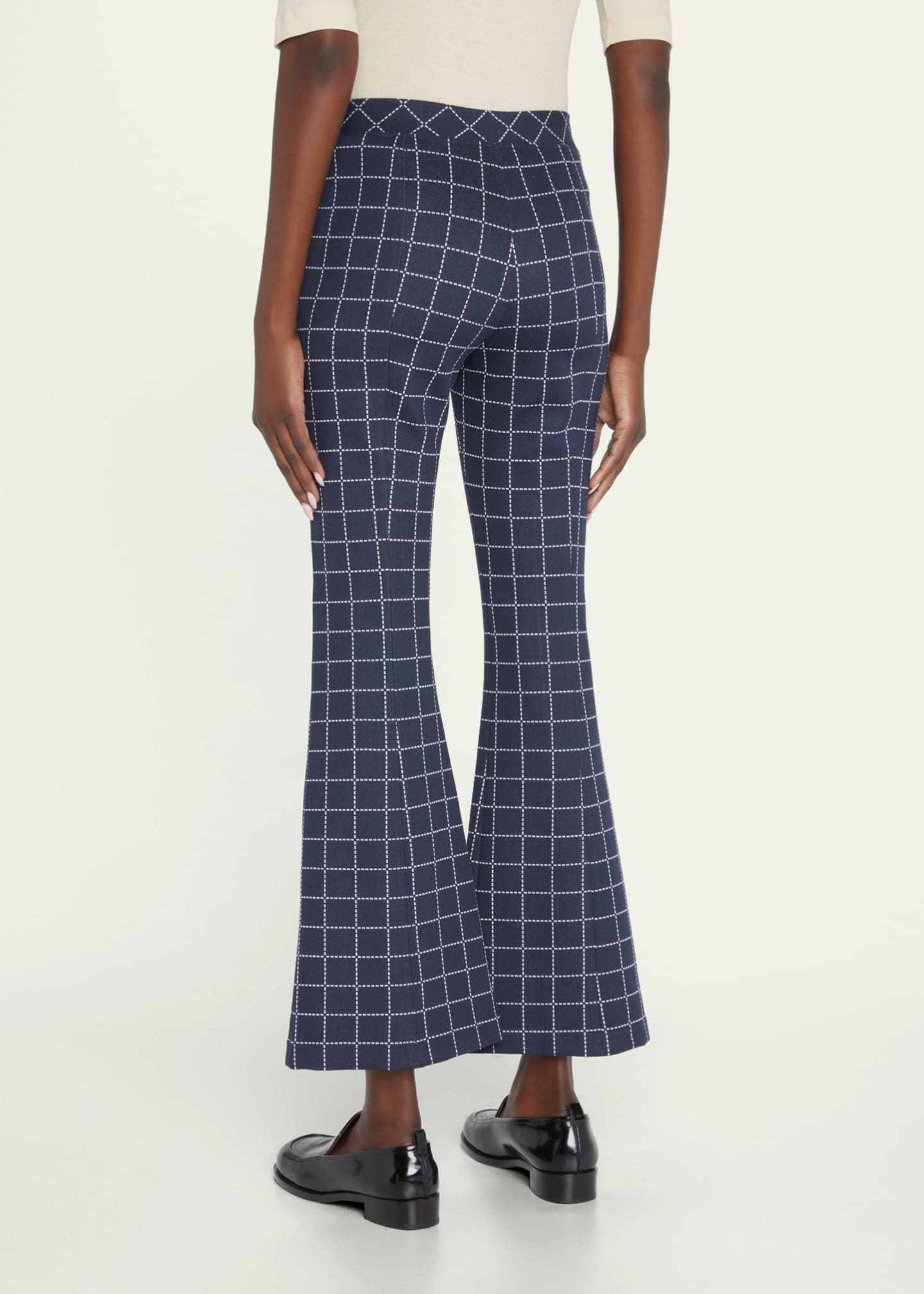 brown plaid flare pants