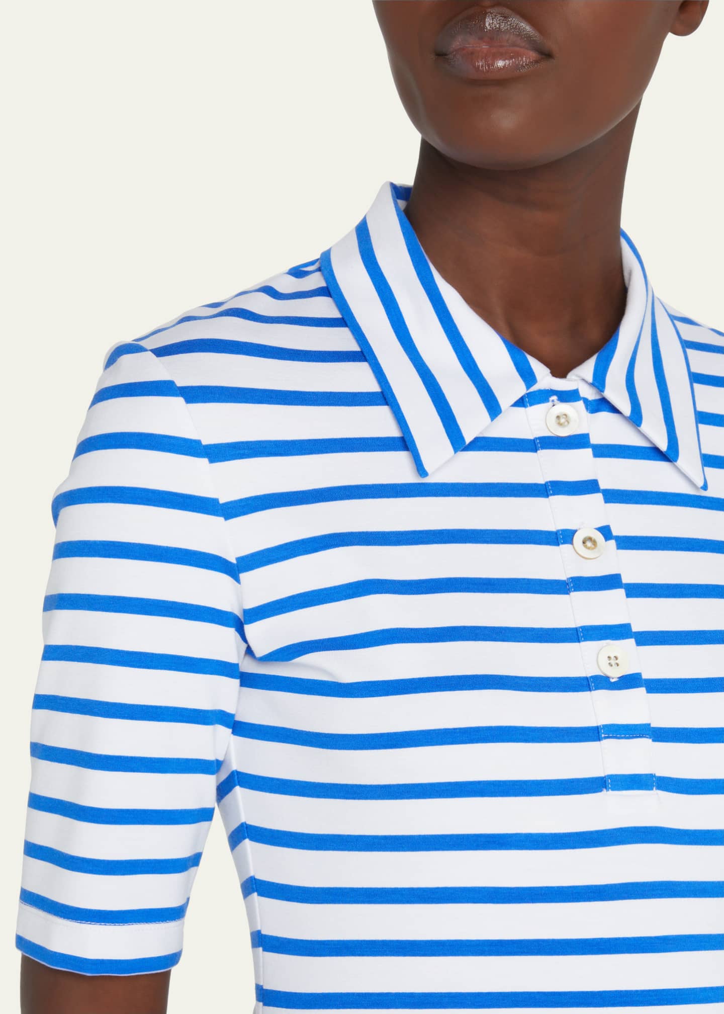Rosetta Getty Stripe Polo T-Shirt - Bergdorf Goodman