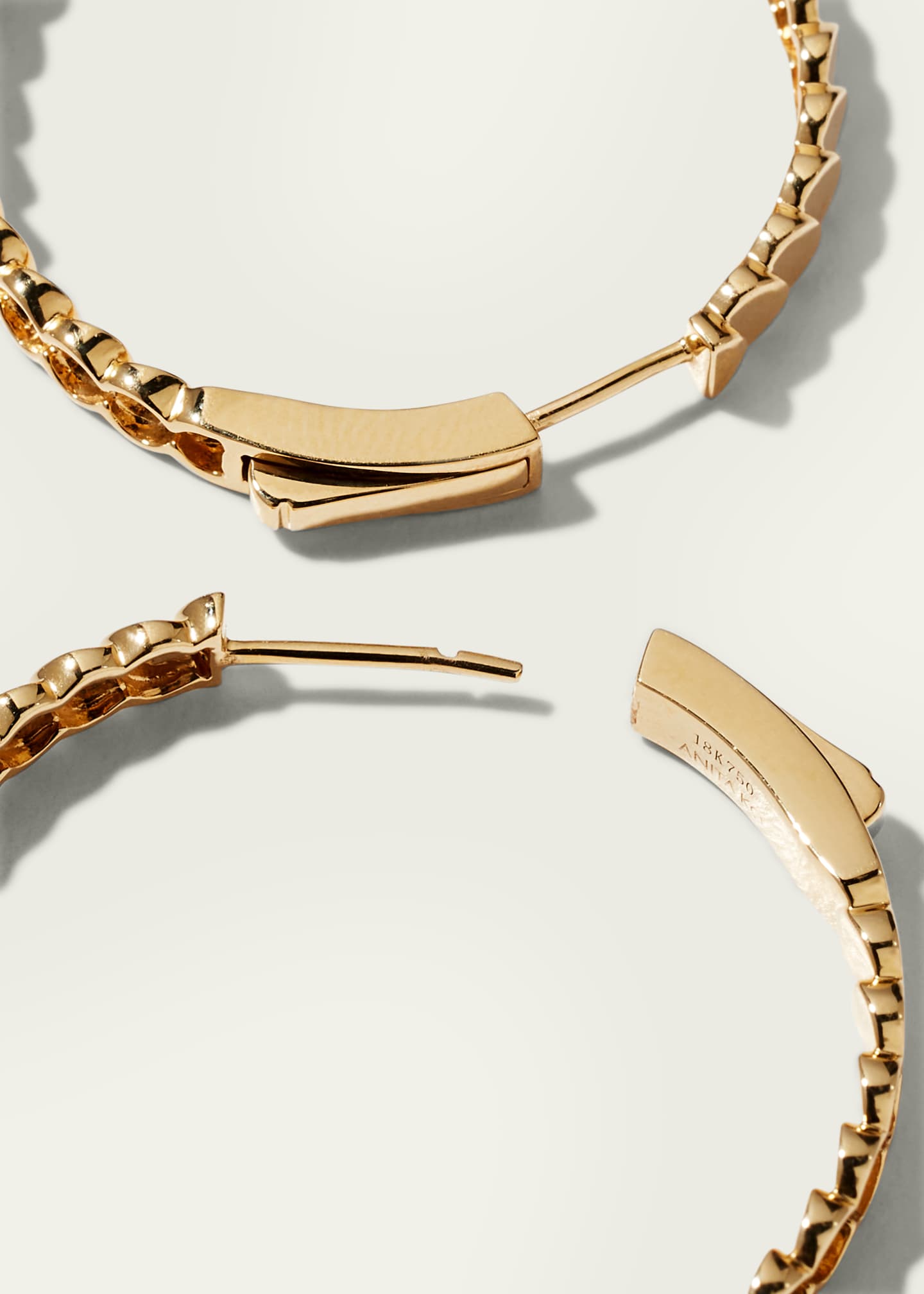 Anita Ko 18K Yellow Gold Large Luna Hoop Earrings, 1.3"L Image 4 of 4