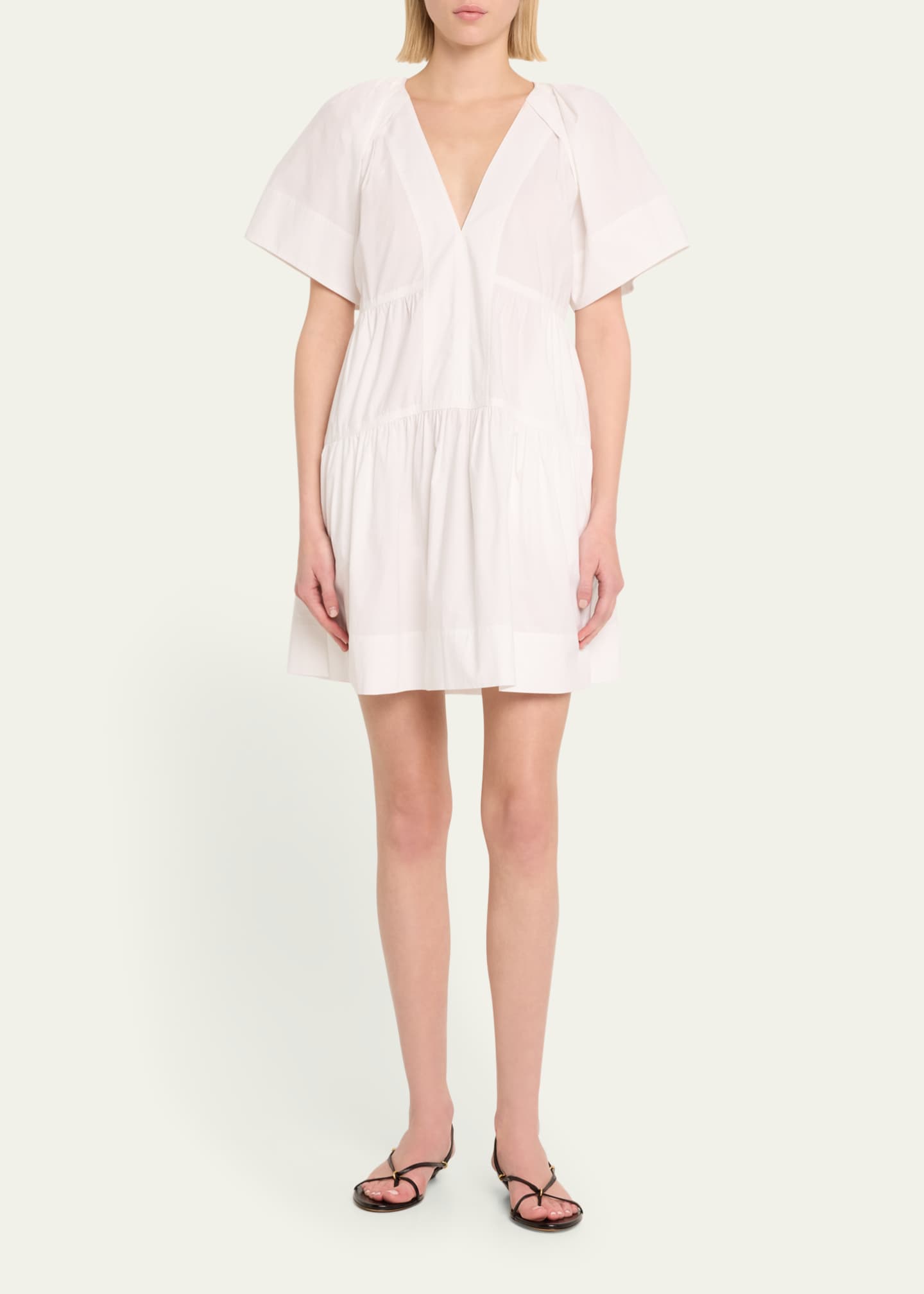 A.L.C. Camila Short-Oversized Sleeve Tiered Mini Dress Image 2 of 5