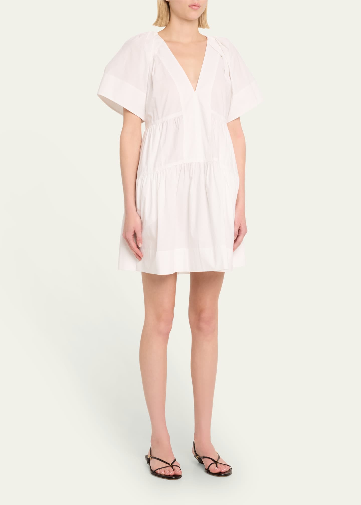 A.L.C. Camila Short-Oversized Sleeve Tiered Mini Dress Image 4 of 5