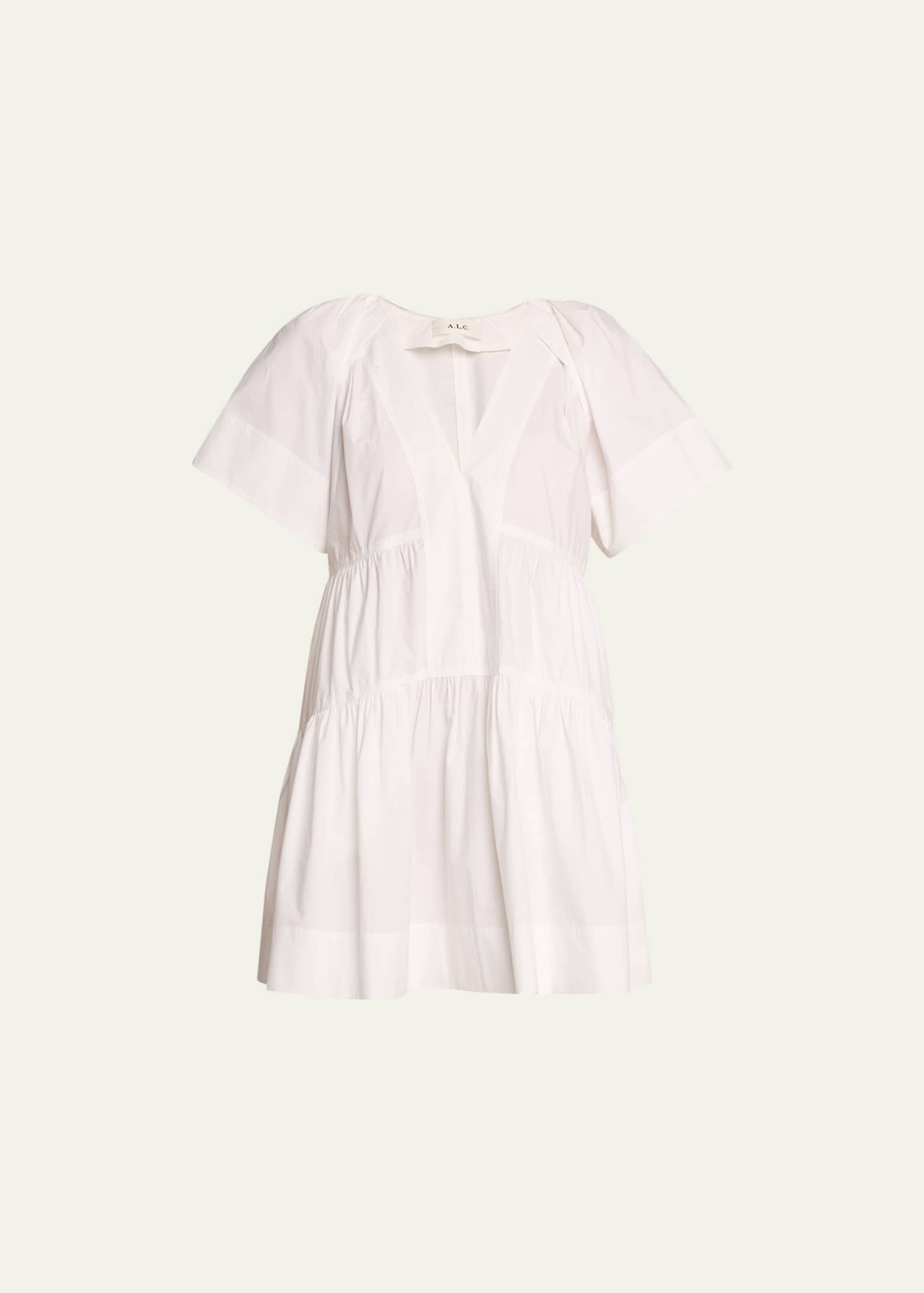 A.L.C. Camila Short-Oversized Sleeve Tiered Mini Dress Image 1 of 5