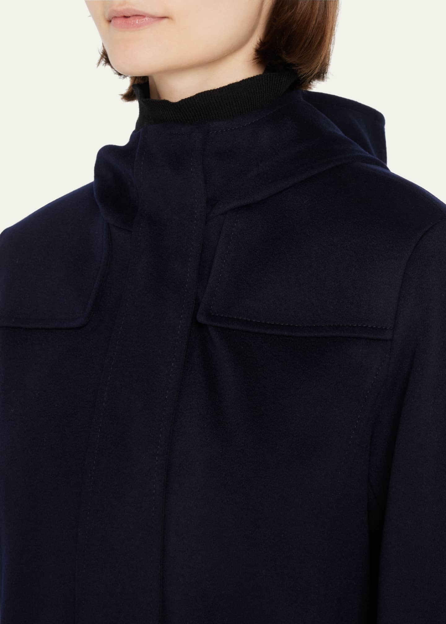 Akris punto Duffle Reversible Hooded Coat Image 5 of 5