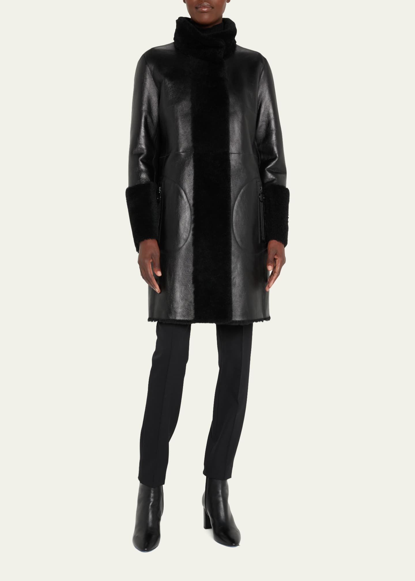 Akris punto Reversible Lamb Shearling Coat Image 2 of 5