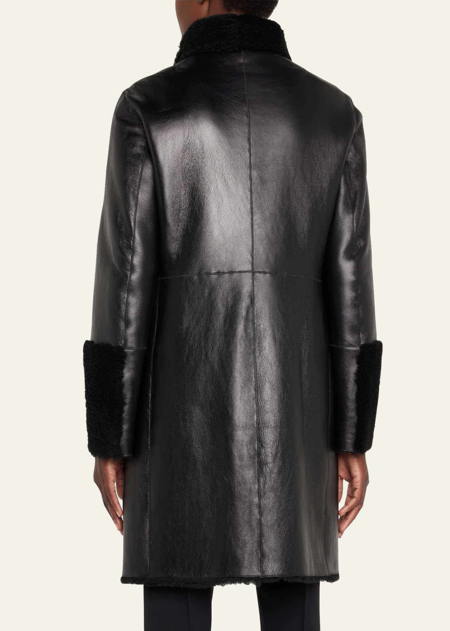 Akris punto Reversible Lamb Shearling Coat Image 3 of 5