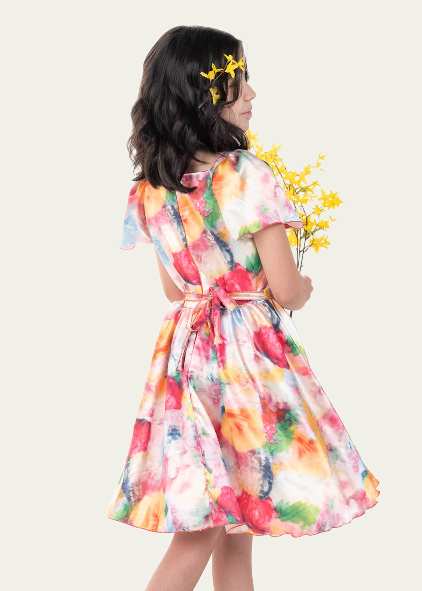 Zoe Girl's Savannah Watercolor Floral Print Dress, Size 714 Bergdorf Goodman