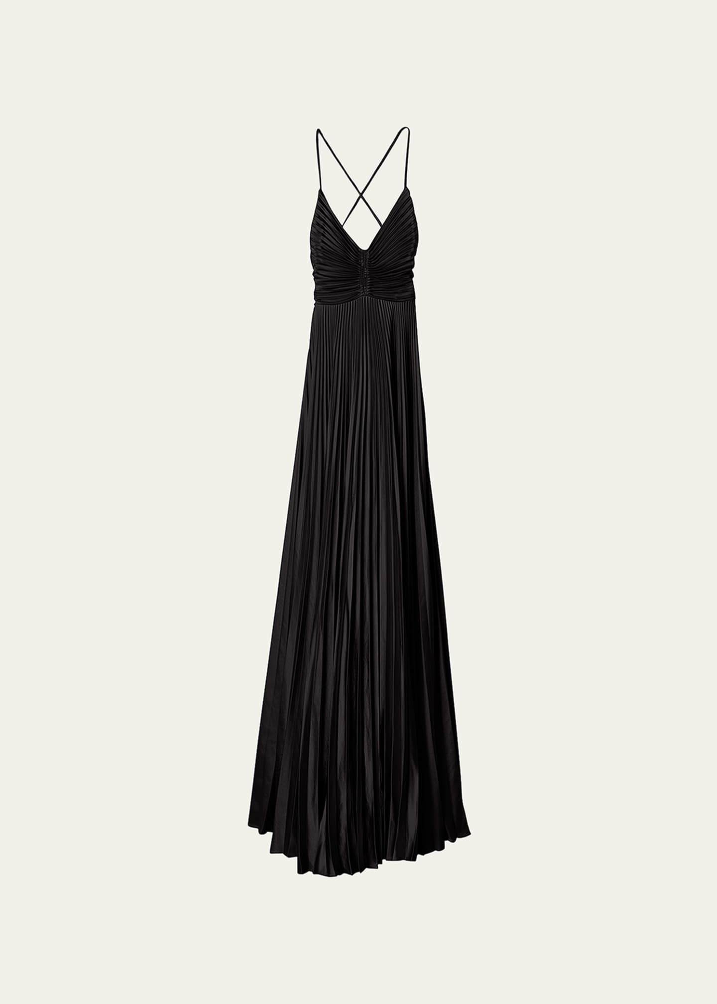 A.L.C. Aries Pleated OpenBack Maxi Dress Bergdorf Goodman