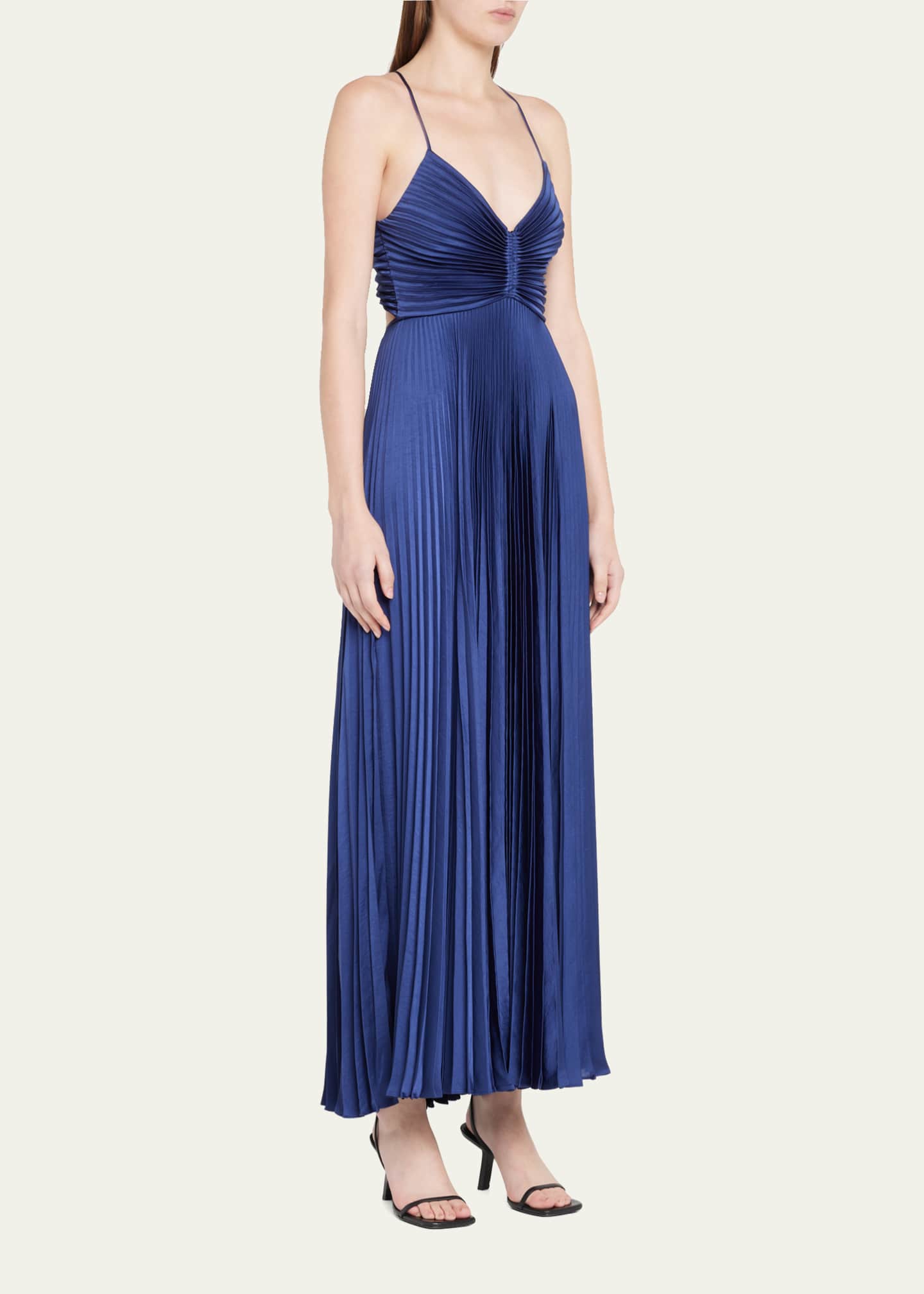 A.L.C. Aries Pleated Open Back Maxi Dress