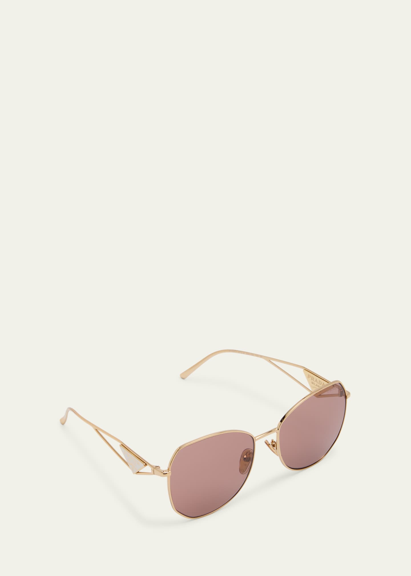 Prada Blue Light Blocking Round Metal Optical Glasses Bergdorf