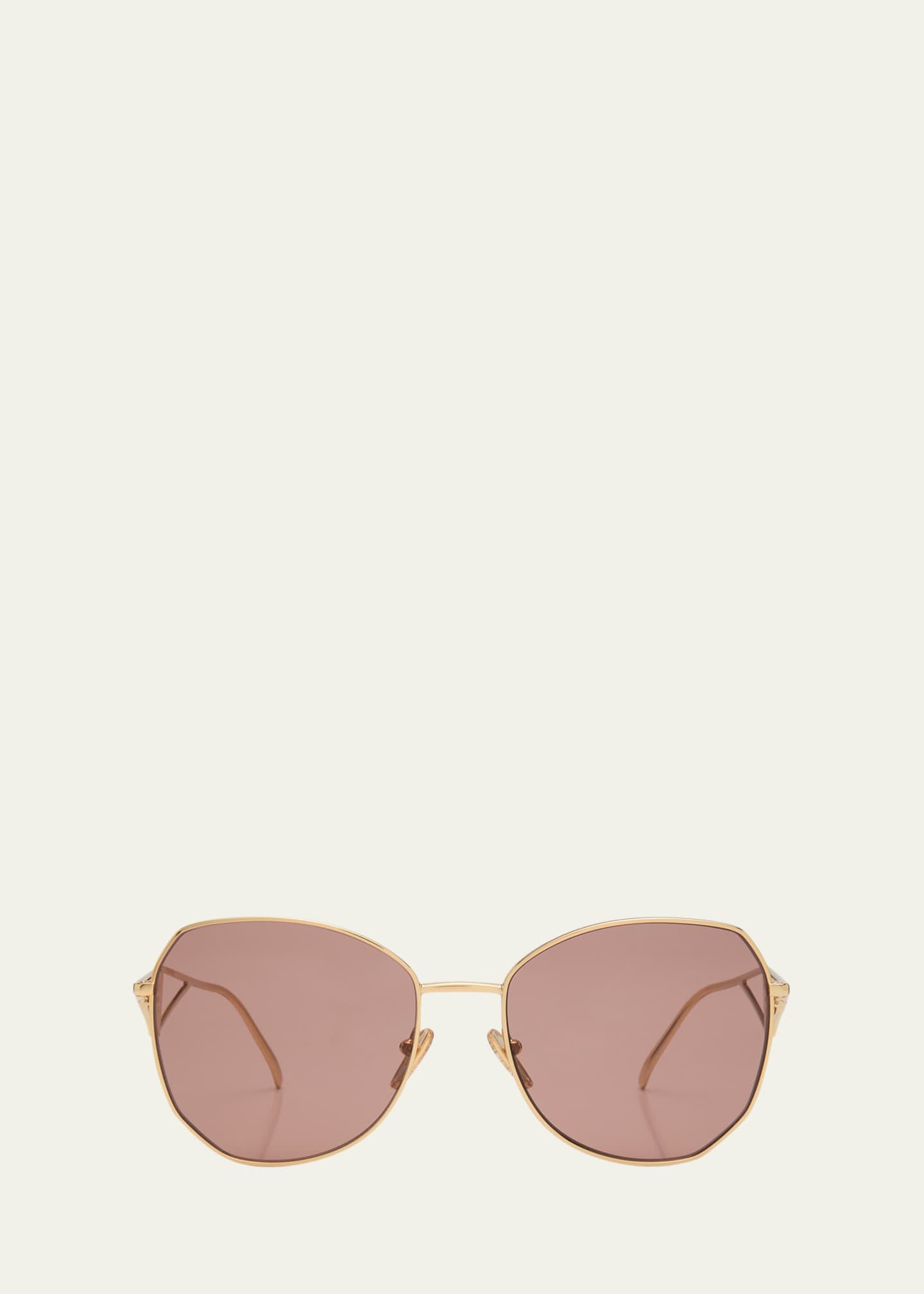 Prada Blue Light Blocking Round Metal Optical Glasses Bergdorf
