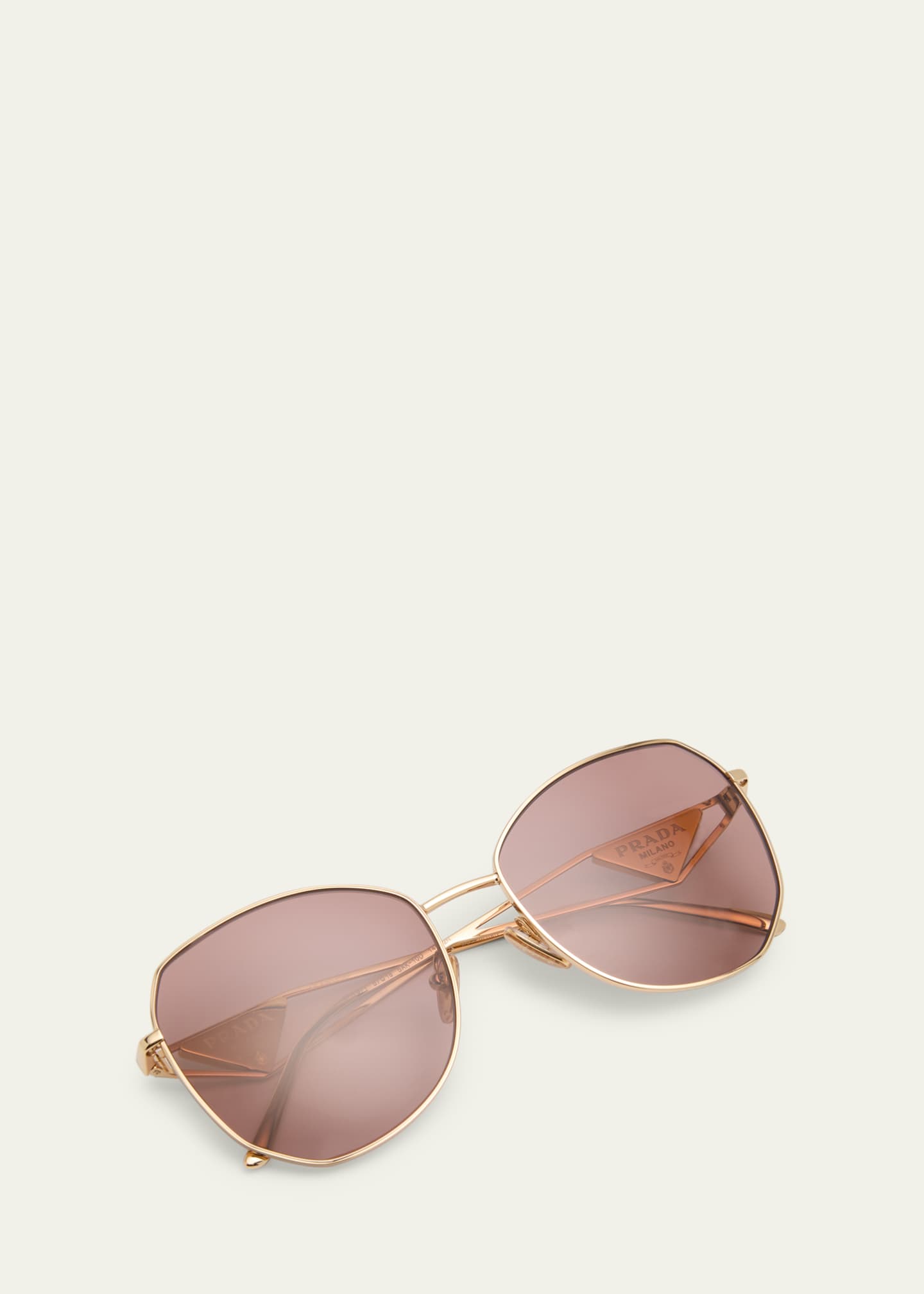 世界有名な Logo Triangle Prada Metal Goodman Bergdorf - Sunglasses Round 小物