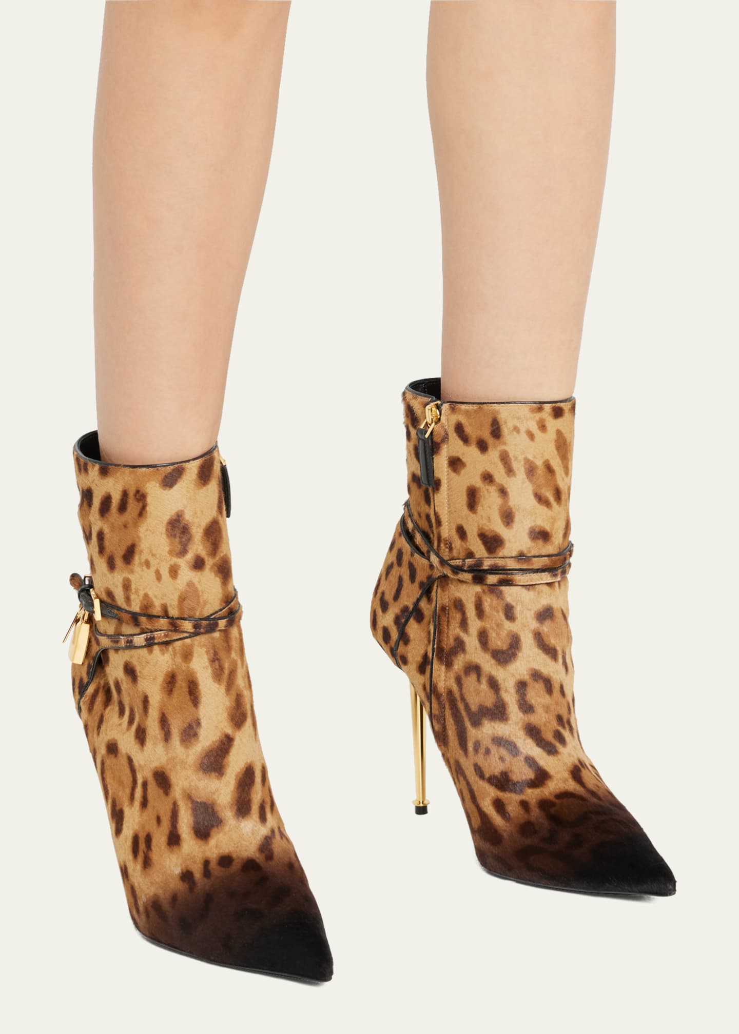 TOM FORD 105mm Calf Hair Padlock Ankle Boots Bergdorf Goodman