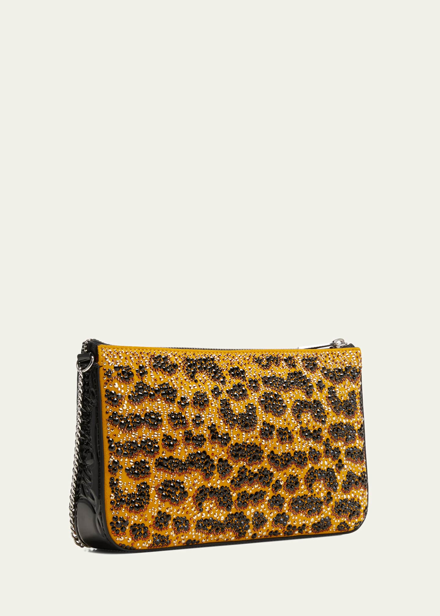 Christian Louboutin Loubila Leopard Strass Pouch Shoulder Bag