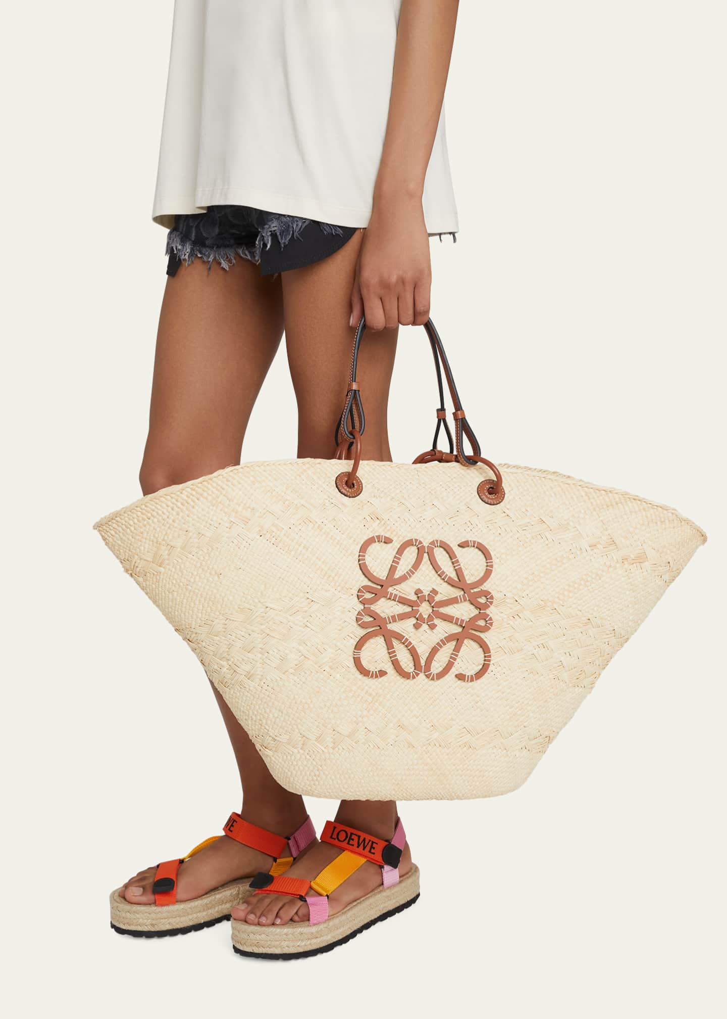 Loewe small new arrivals straw tote