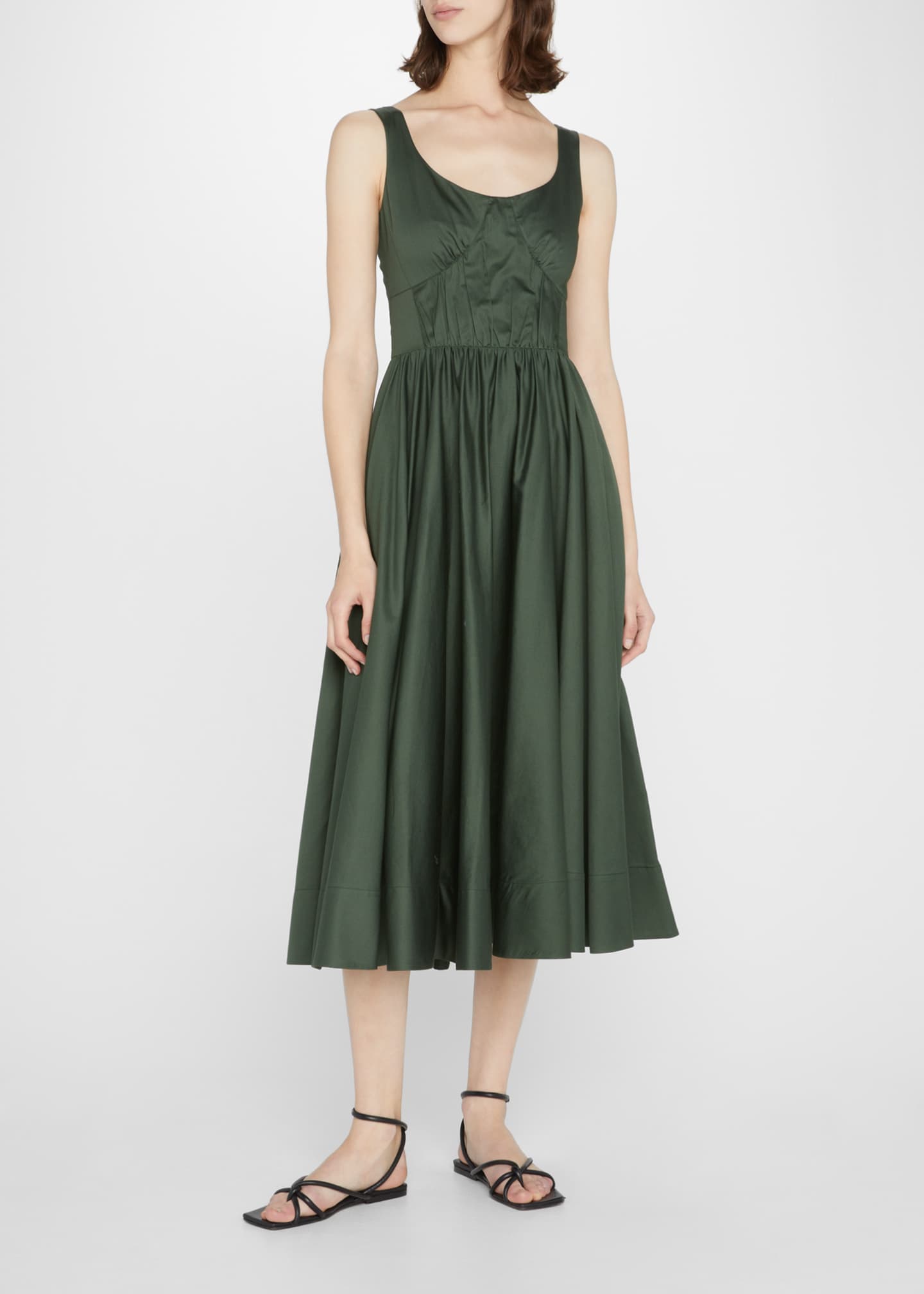 Jason Wu Collection Pleated Fit-&-Flare Bustier Midi Dress - Bergdorf ...