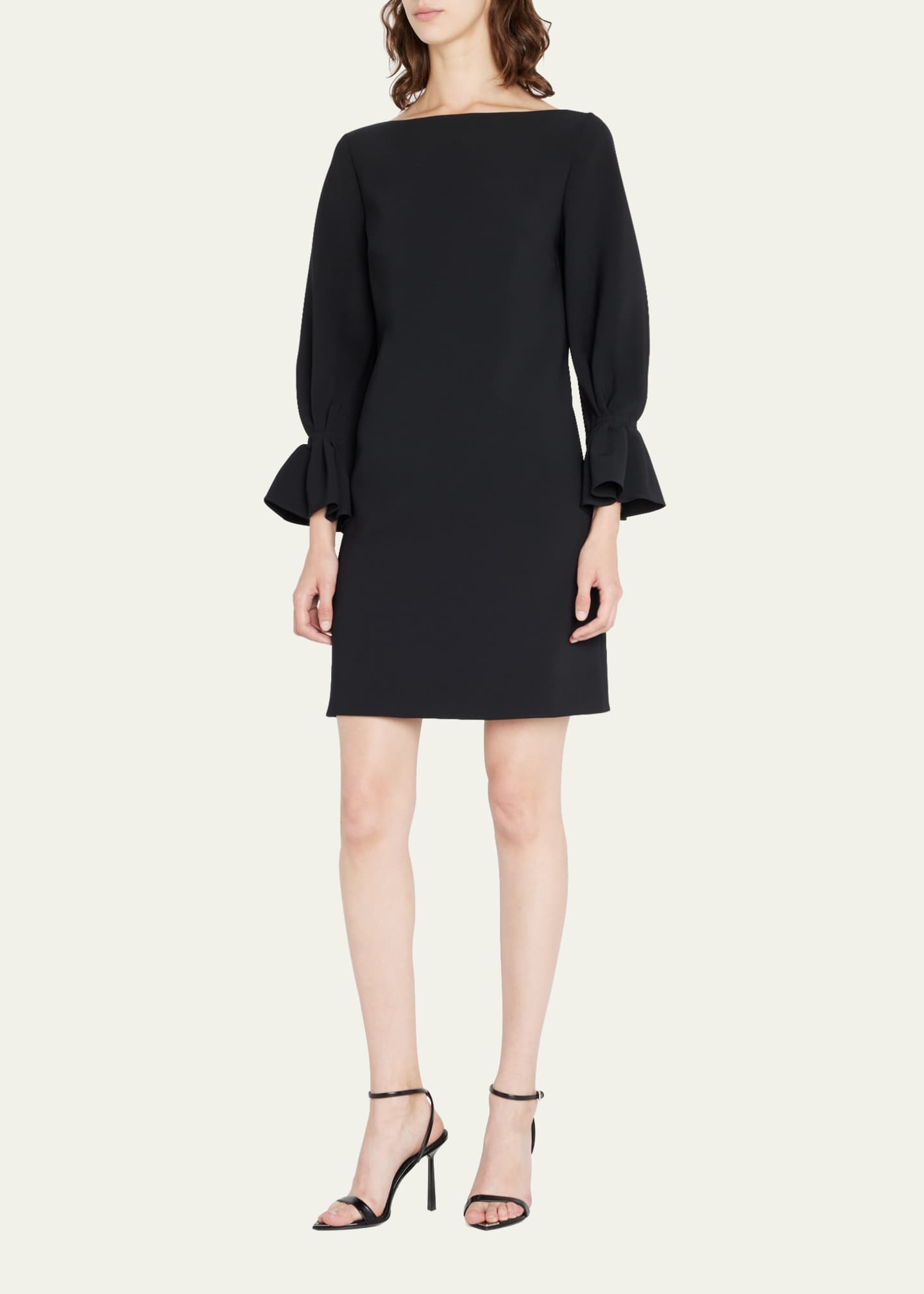 Carolina Herrera Ruffle-Cuff Shift Dress - Bergdorf Goodman