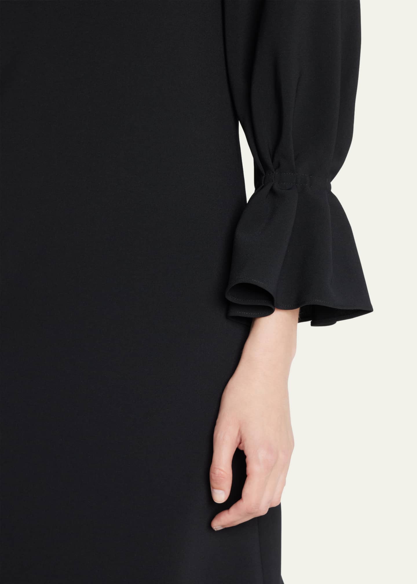Carolina Herrera Ruffle-Cuff Shift Dress Image 5 of 5