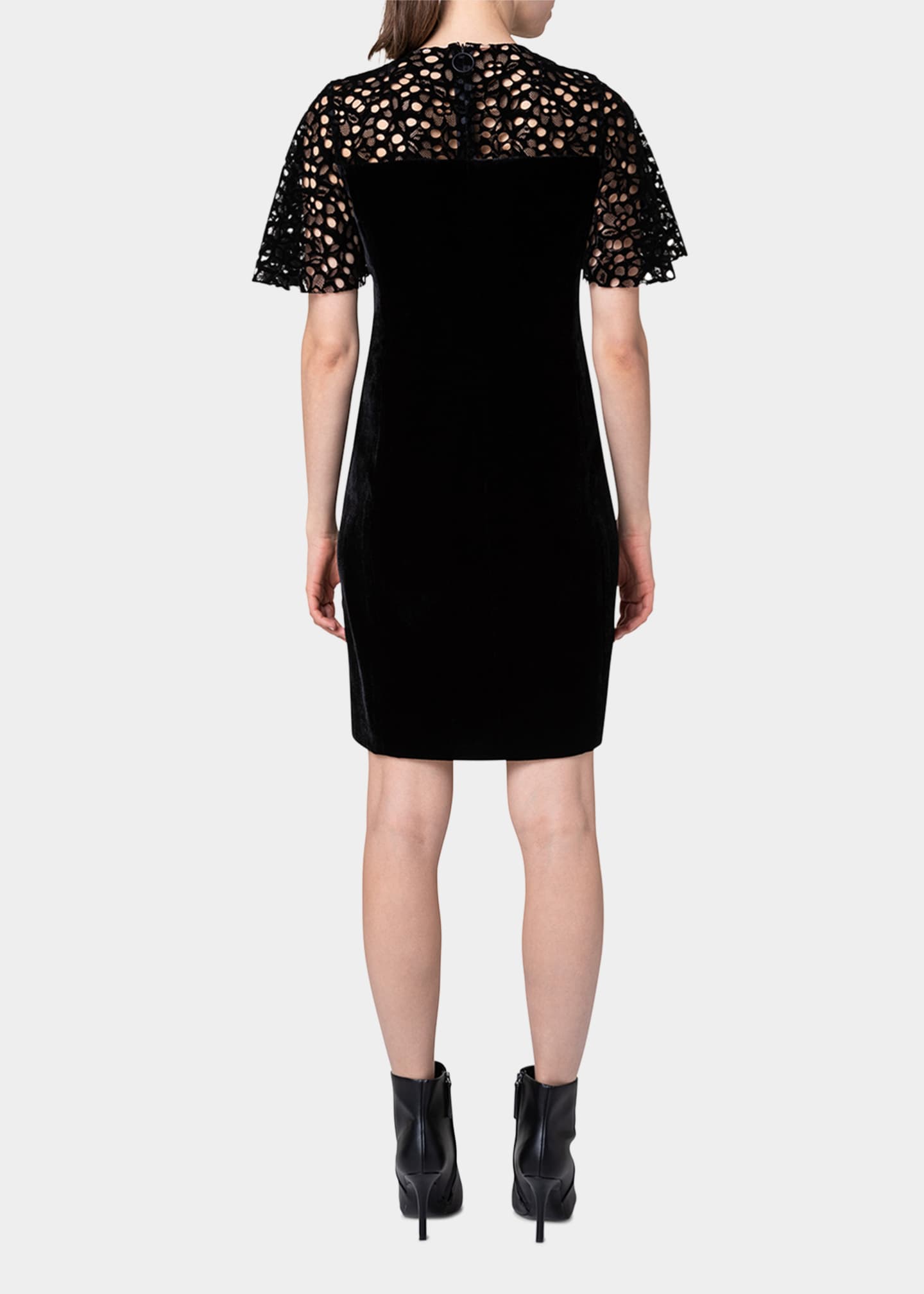Akris punto MixedMedia Velvet ButterflySleeve Shift Dress Bergdorf Goodman