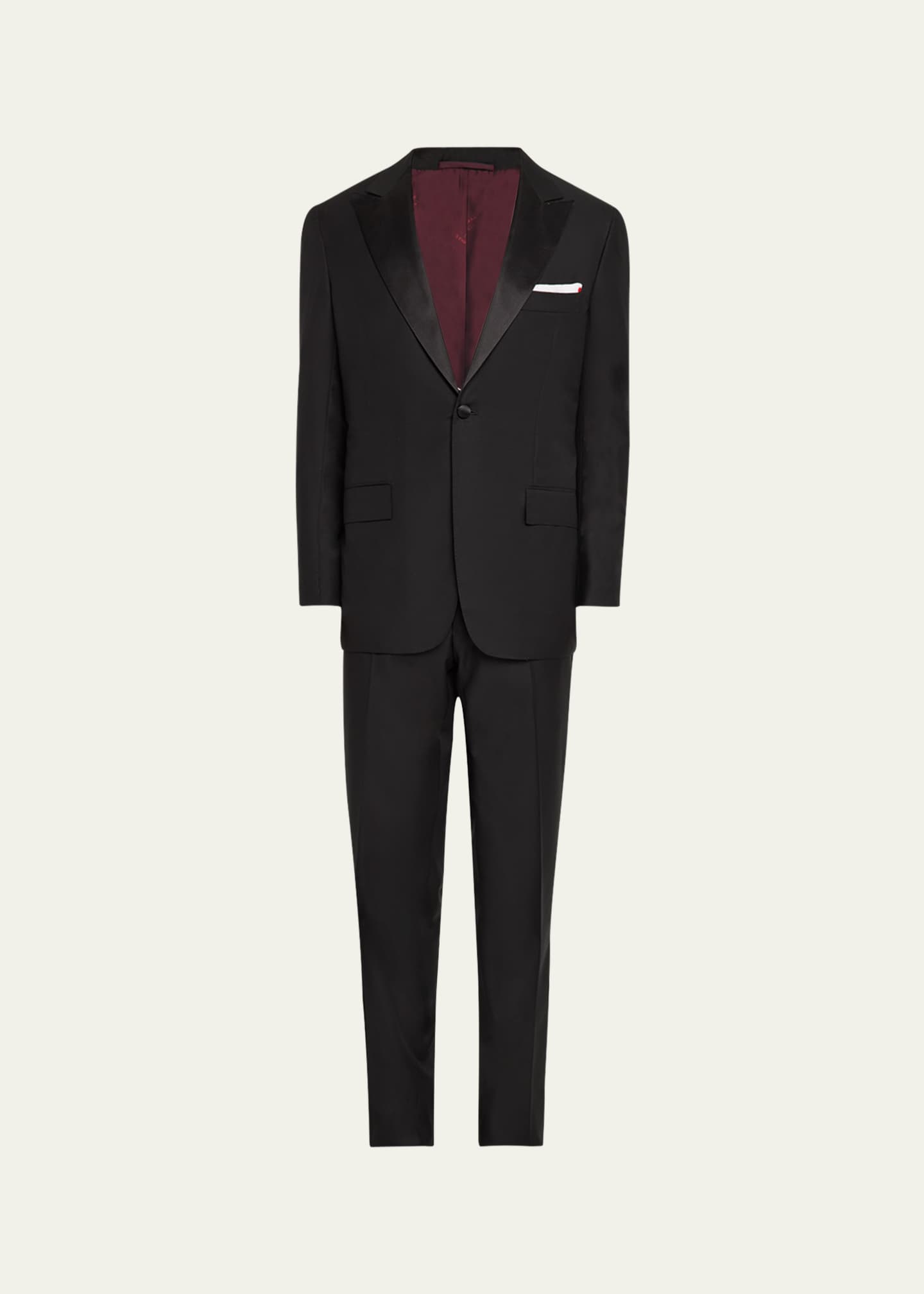 Kiton Men's Peak-Lapel Wool Tuxedo Image 1 of 8