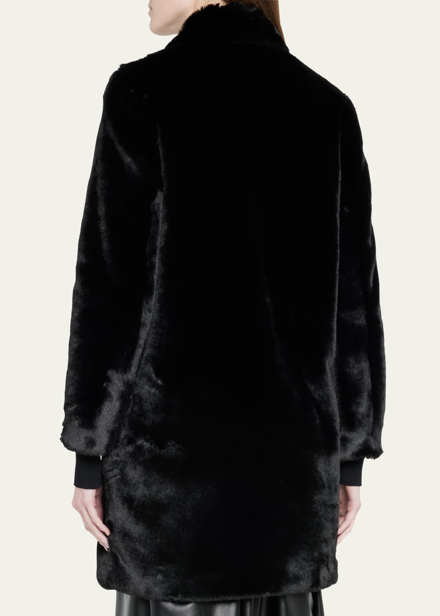 Akris punto Faux-Fur Collared Coat Image 3 of 5