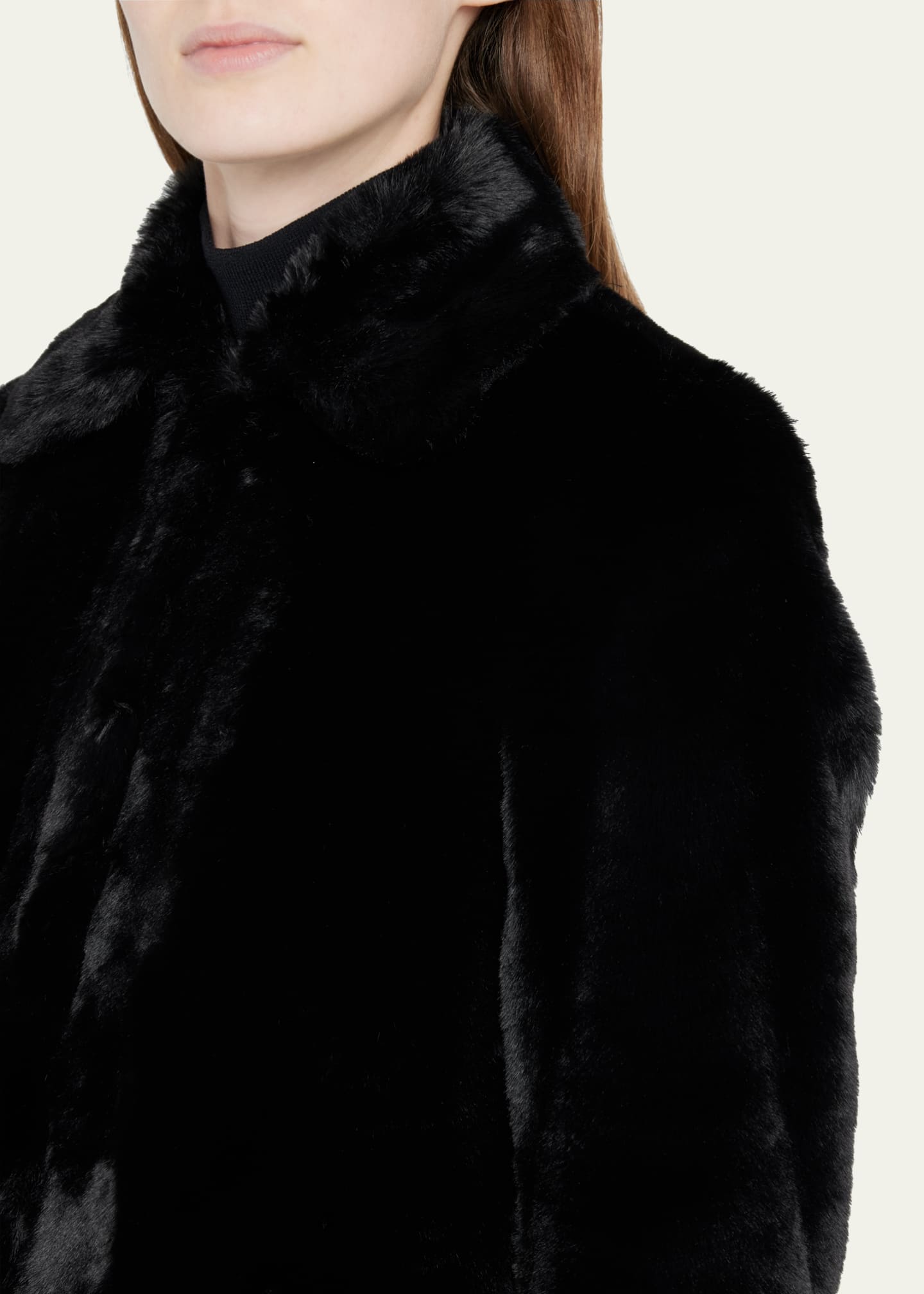 Akris punto Faux-Fur Collared Coat Image 5 of 5
