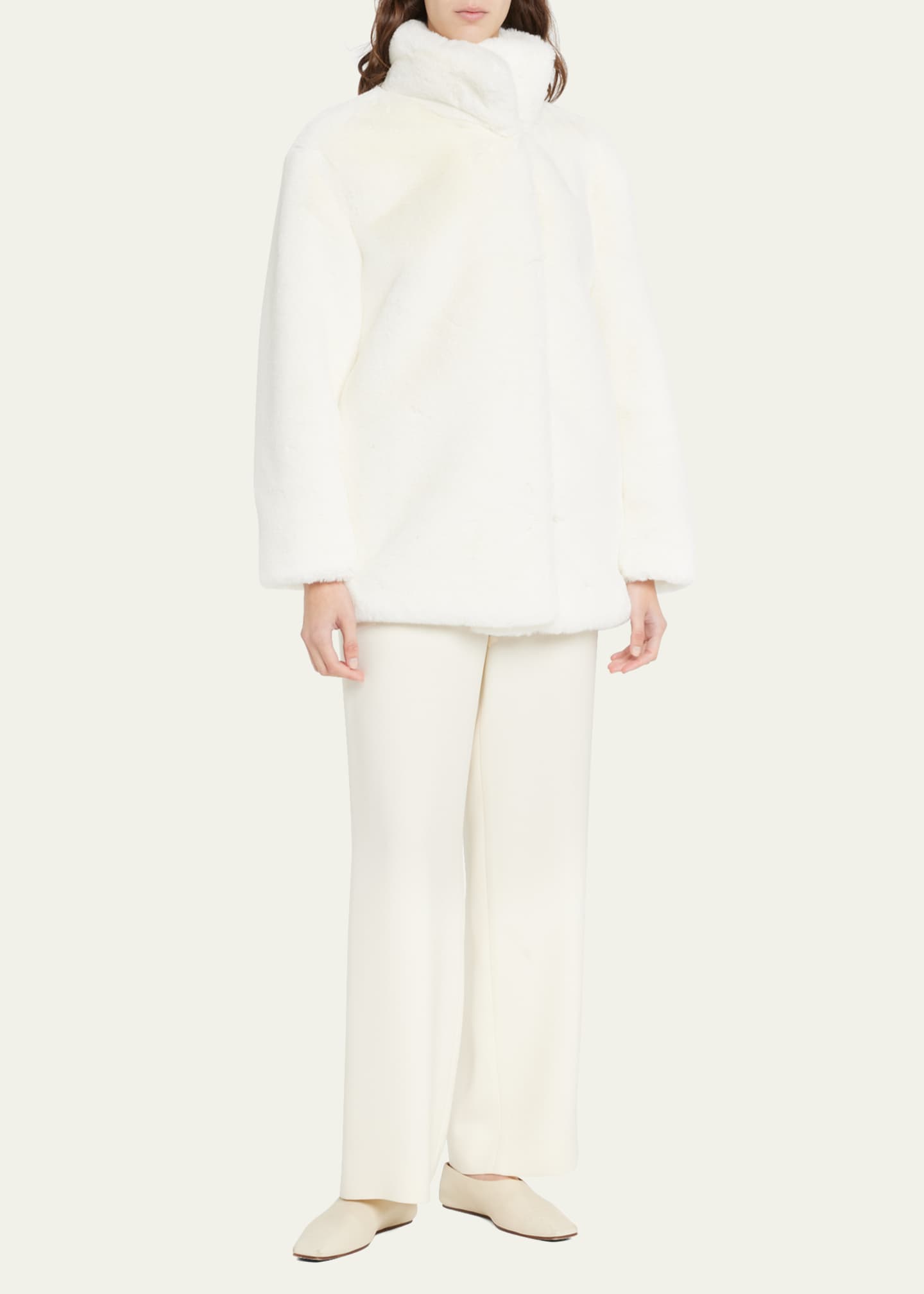 Akris punto Faux-Fur Short Jacket Image 2 of 5