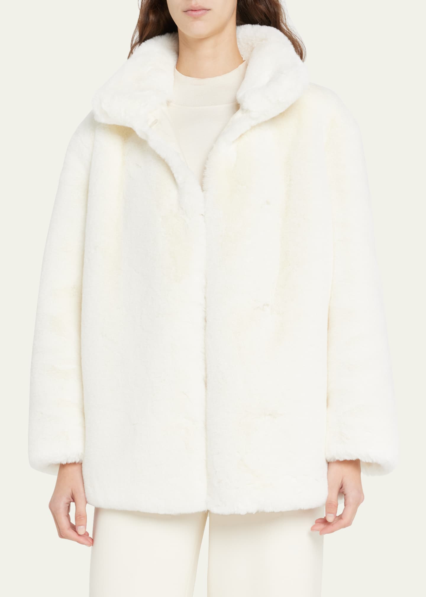Akris punto Faux-Fur Short Jacket Image 4 of 5