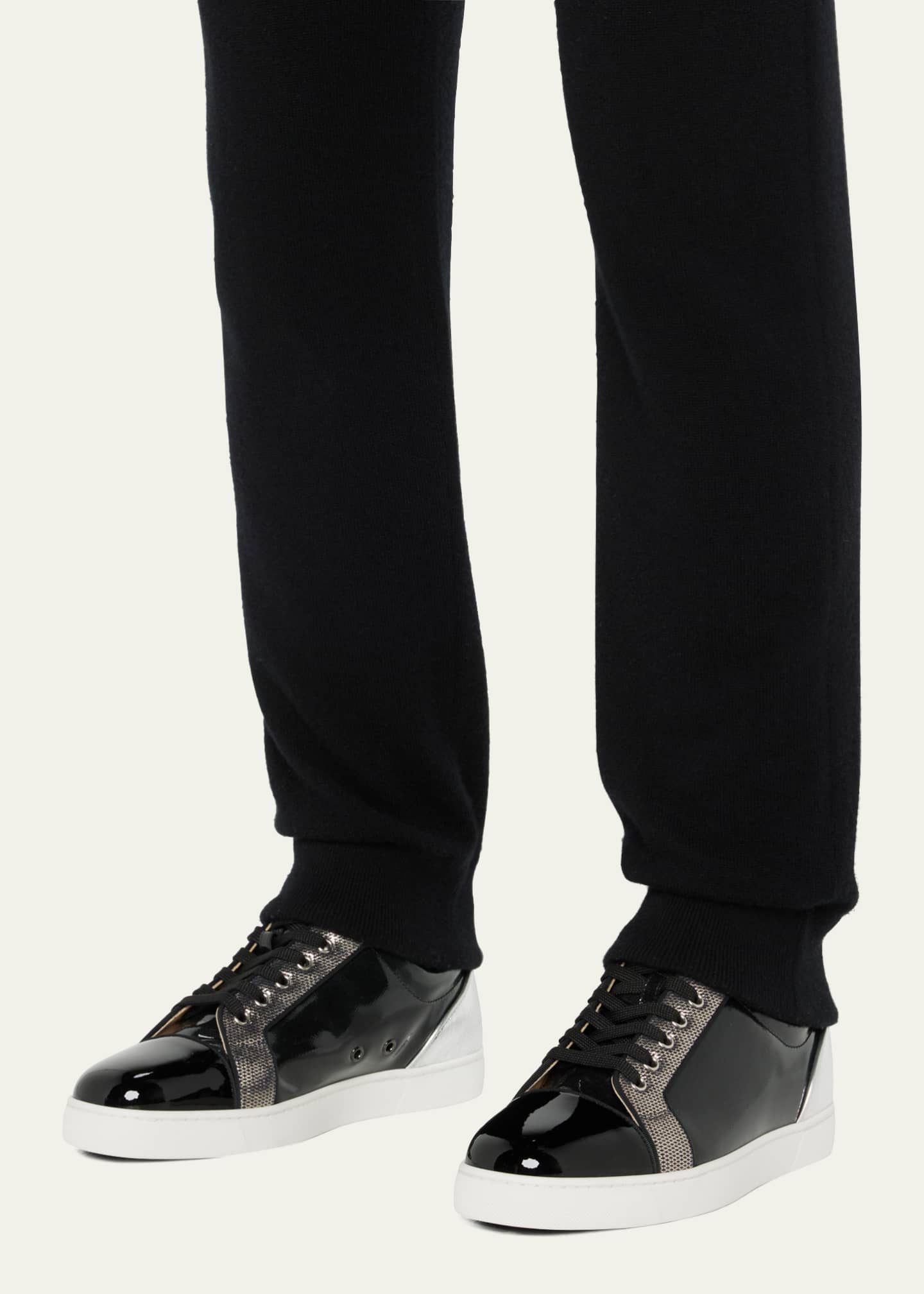 Christian Louboutin Men's Fun Louis Patent Leather Low-top Sneakers